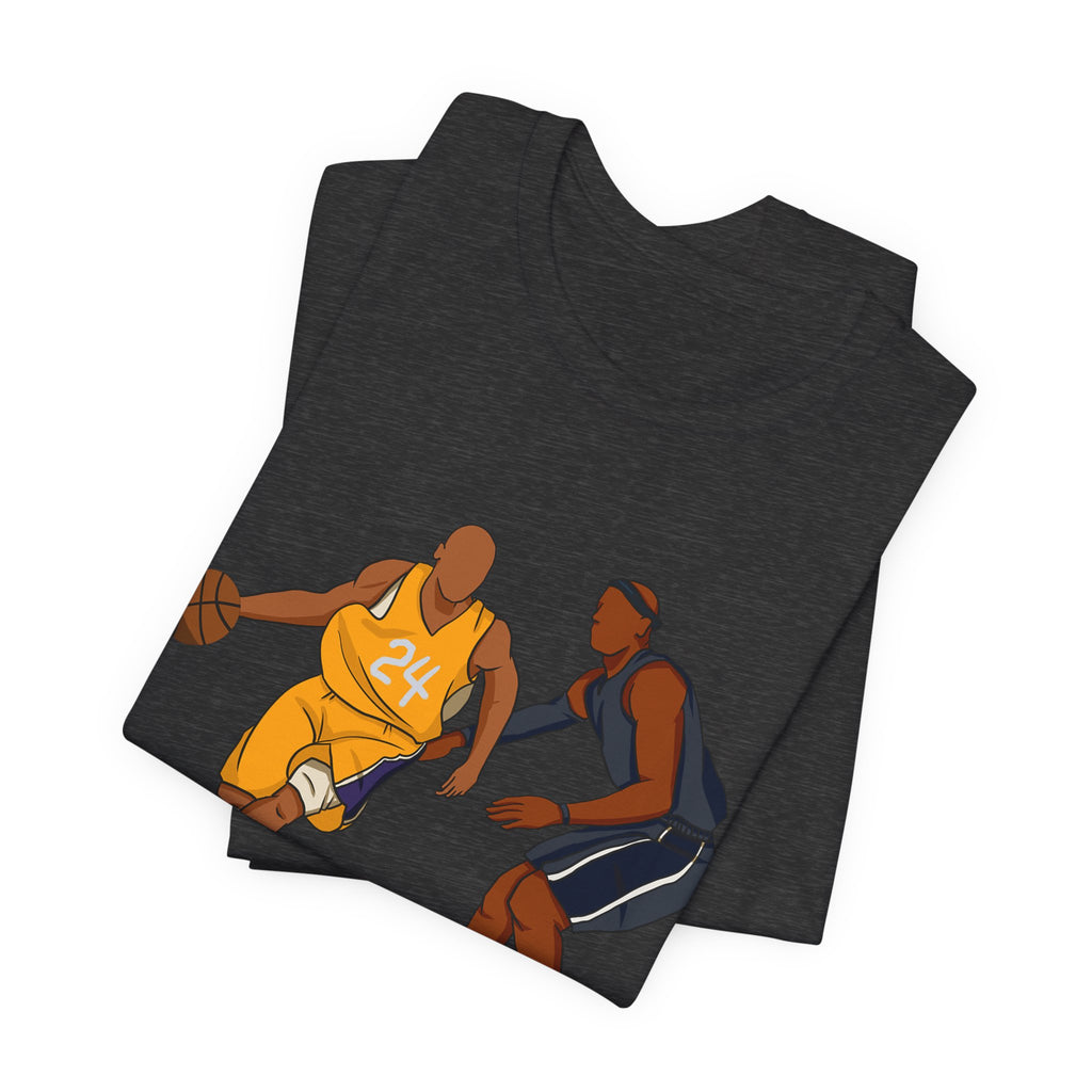 Basketball Players Tee Dribble Defender Court Illustration