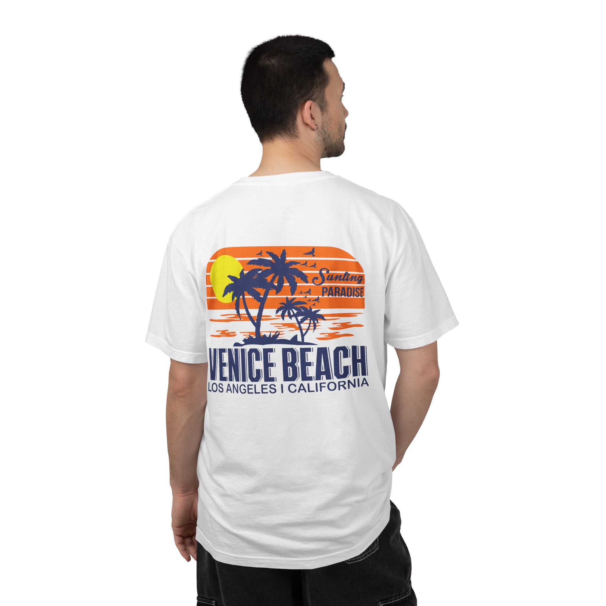 Venice Beach Sunset T-Shirt  Palm Trees & Surf Retro Graphic