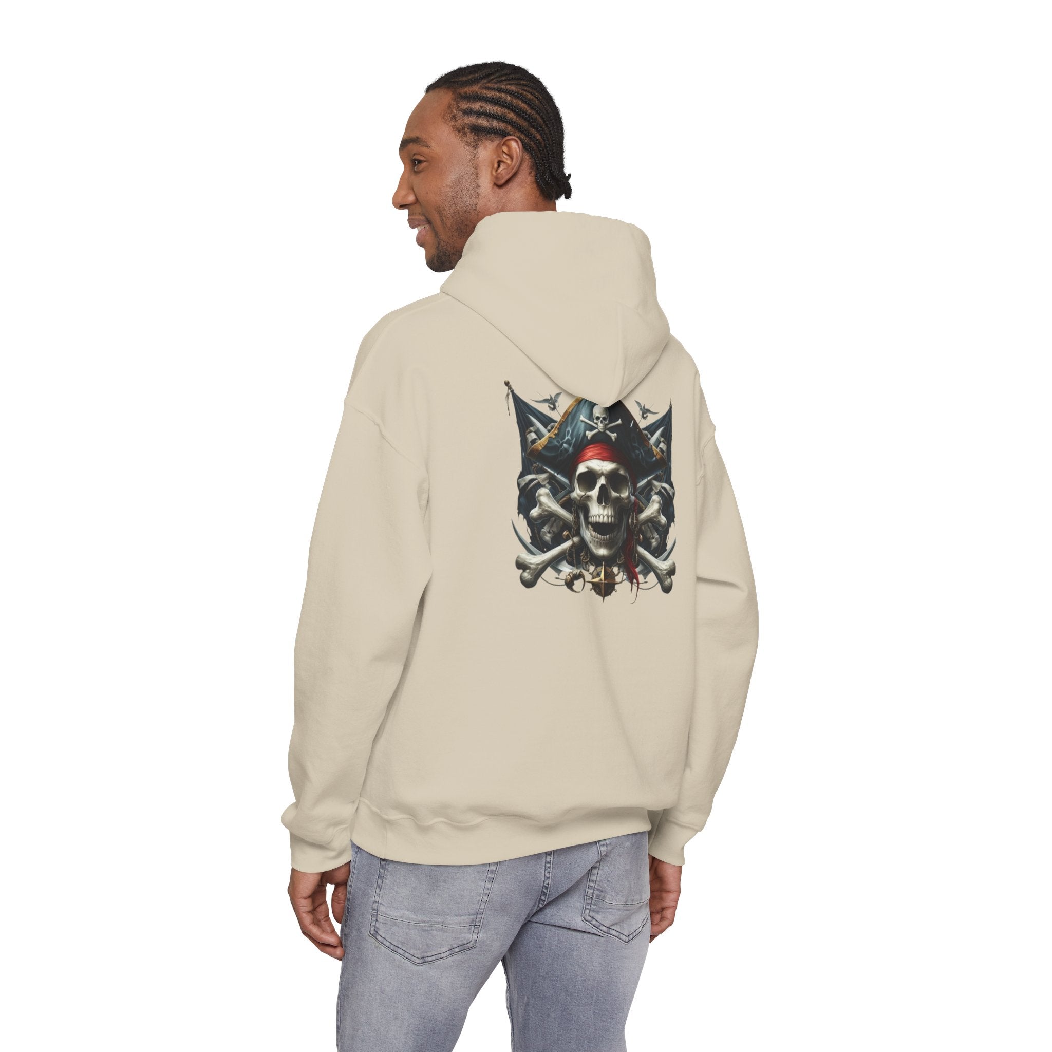 Pirate Skull Anchor Hoodie  Nautical Skull & Crossbones Pullover