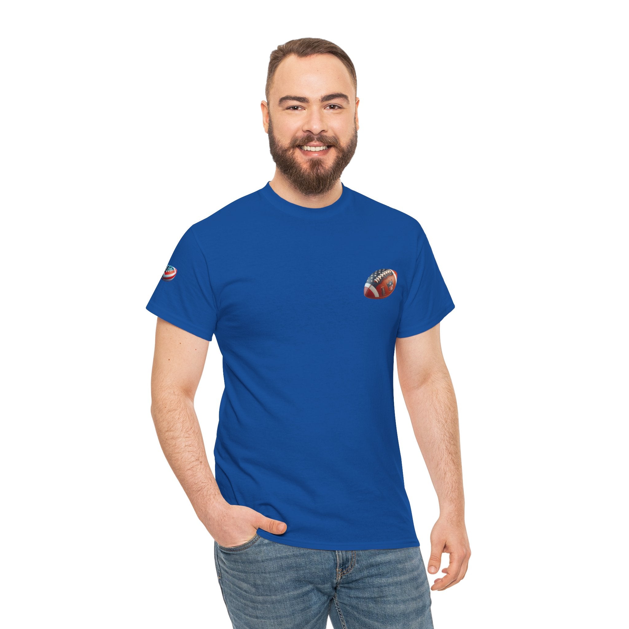 Football Player Graphic Tee  Retro Gridiron Jersey Design