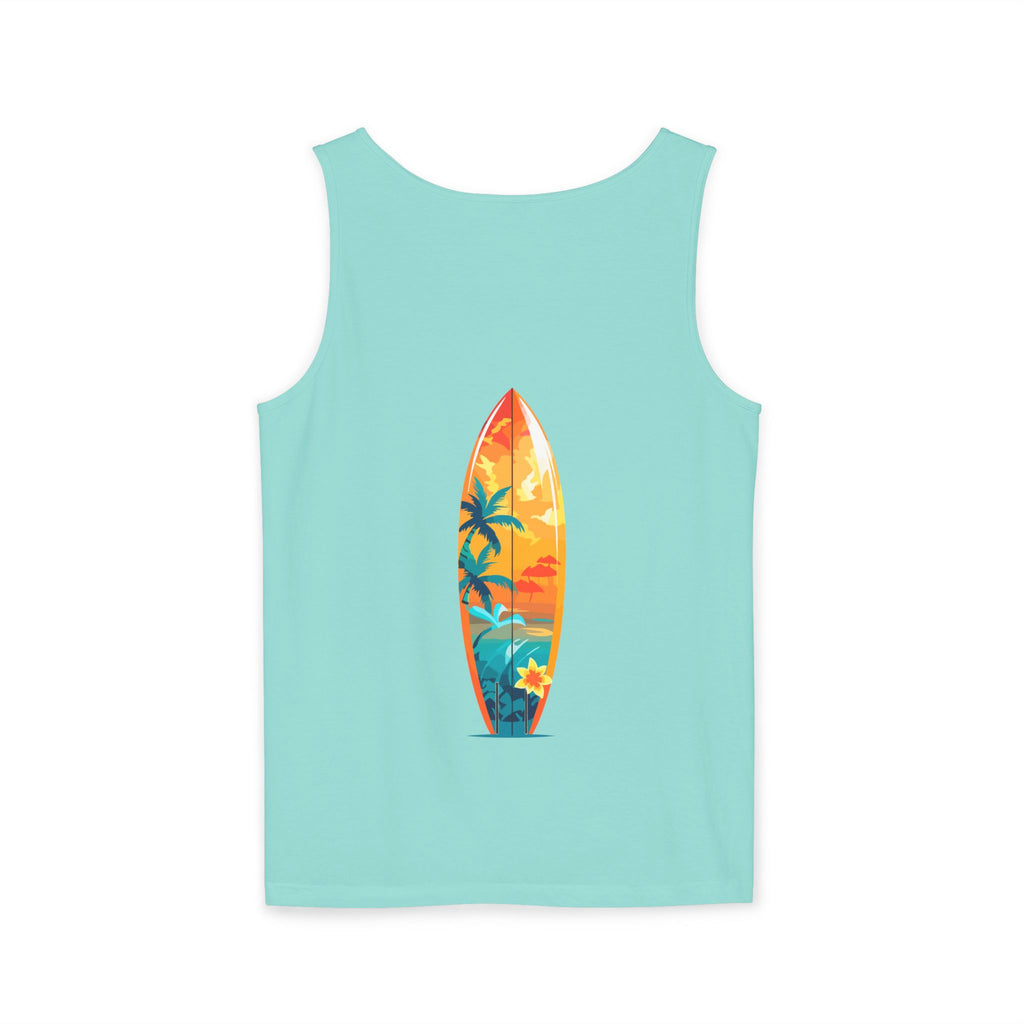California Paradise Palm Tank Top Retro Beach Sunset Graphic