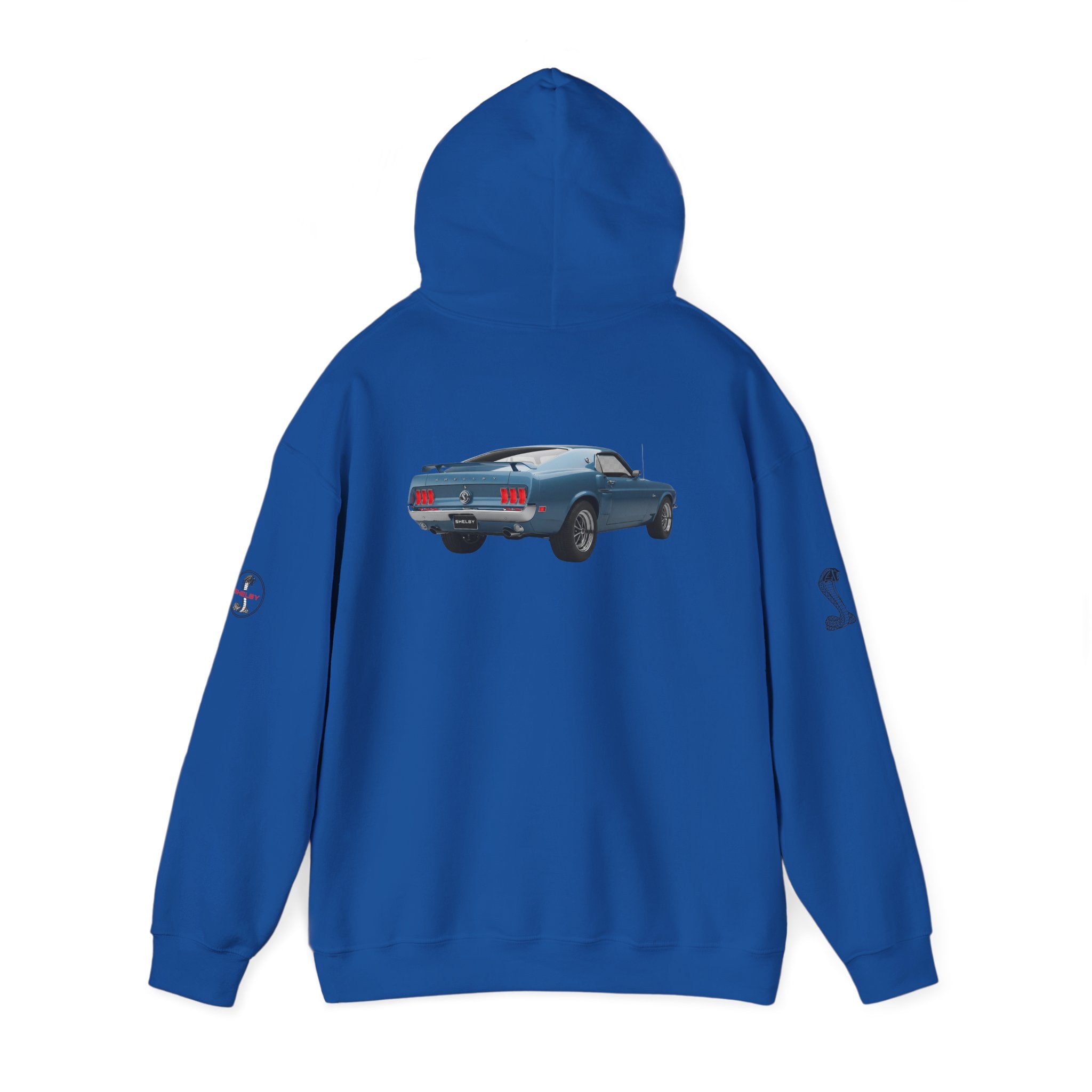Classic Mustang Hoodie  Vintage Blue Pony Car Pullover