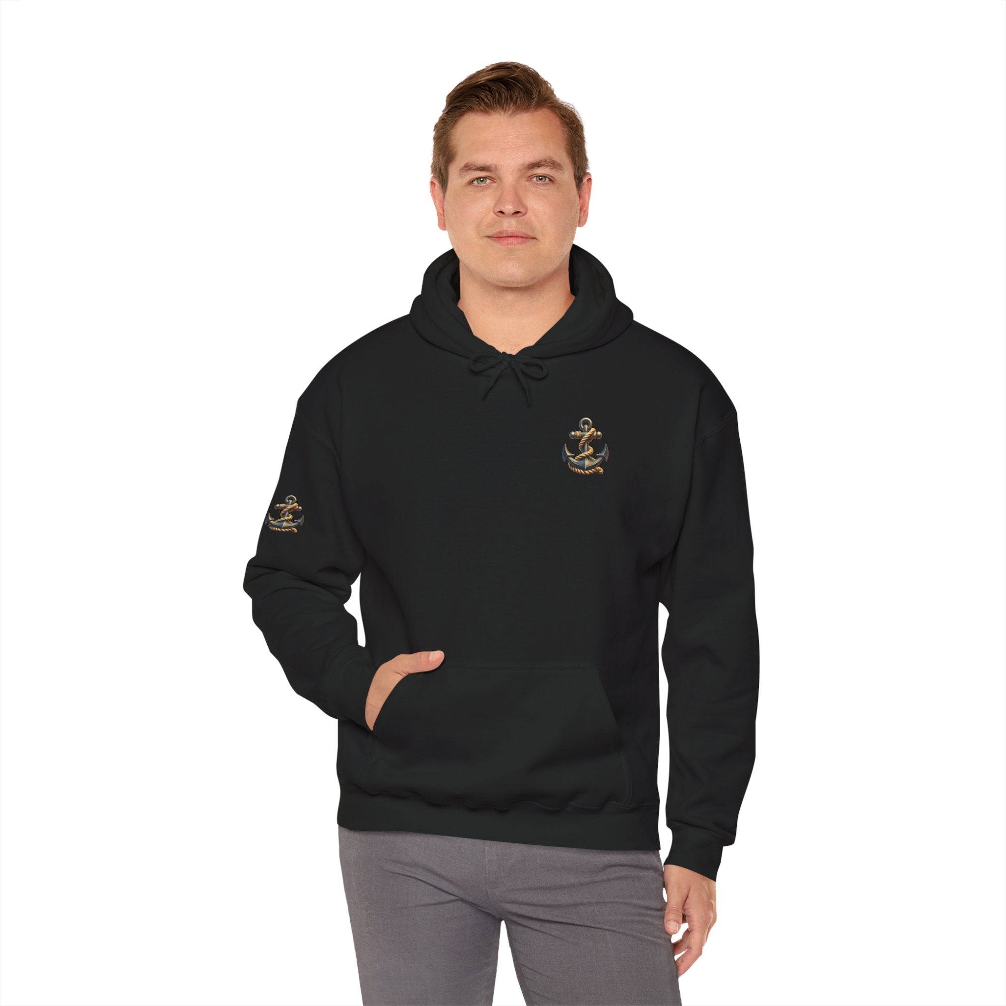 Pirate Skull Anchor Hoodie  Nautical Skull & Crossbones Pullover
