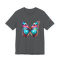 Vibrant Rainbow Butterfly Tee Colorful Monarch Wing Graphic