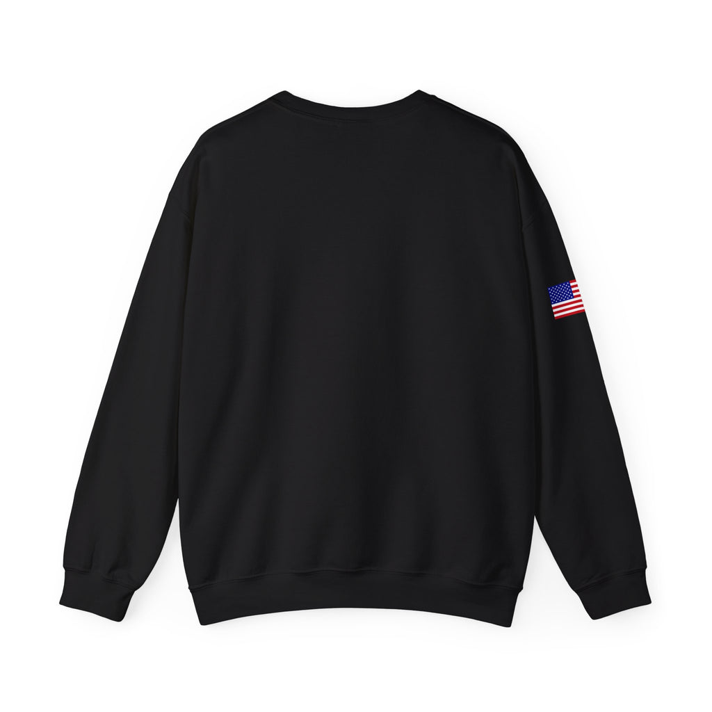 NFL Logo Crewneck Sweatshirt with American Flag Sleeve