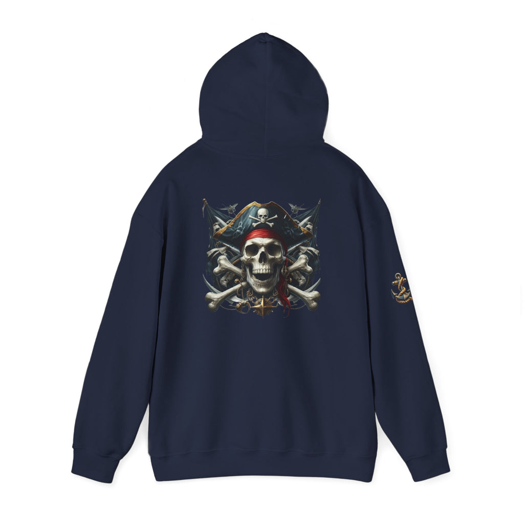Pirate Skull Anchor Hoodie  Nautical Skull & Crossbones Pullover