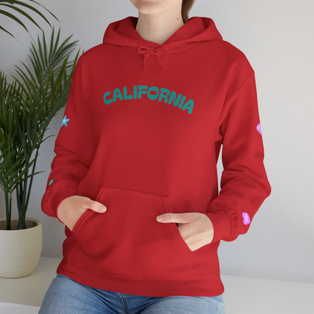California Palm Tree Hoodie | Beach Island Graphic, Sleeve Icons