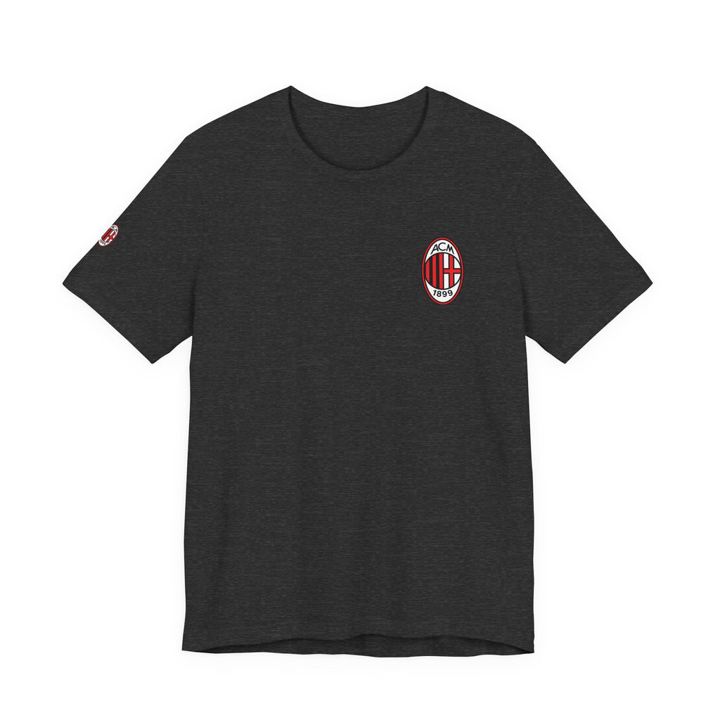 AC Milan Crest T-Shirt Minimal Soccer Tee with 'AC Milan' Back Print