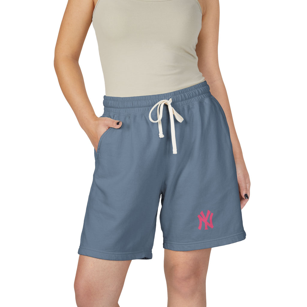 NY Logo Fleece Sweat Shorts  Garment-Dyed Lightweight Lounge Shorts