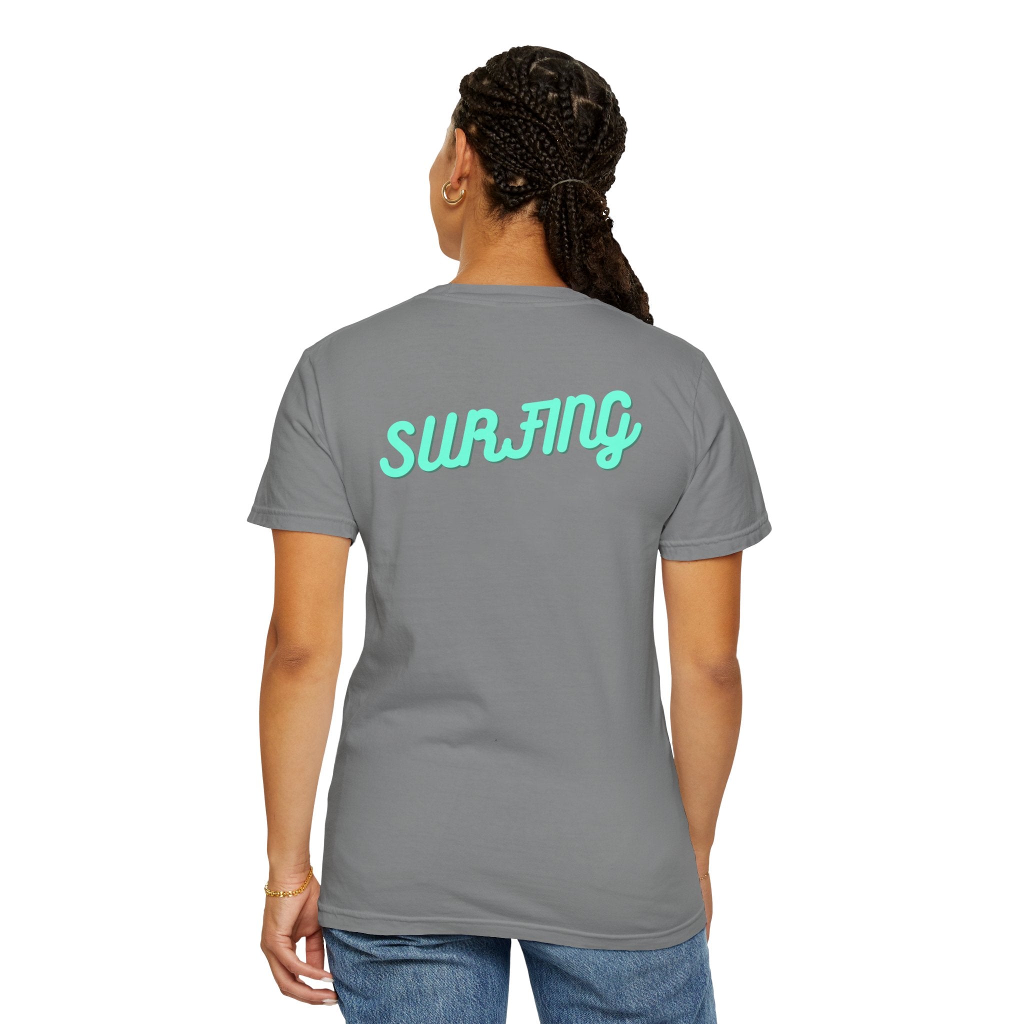 California Beach Surf T-Shirt  Retro Palm Trees & ‘SURFING’ Graphic