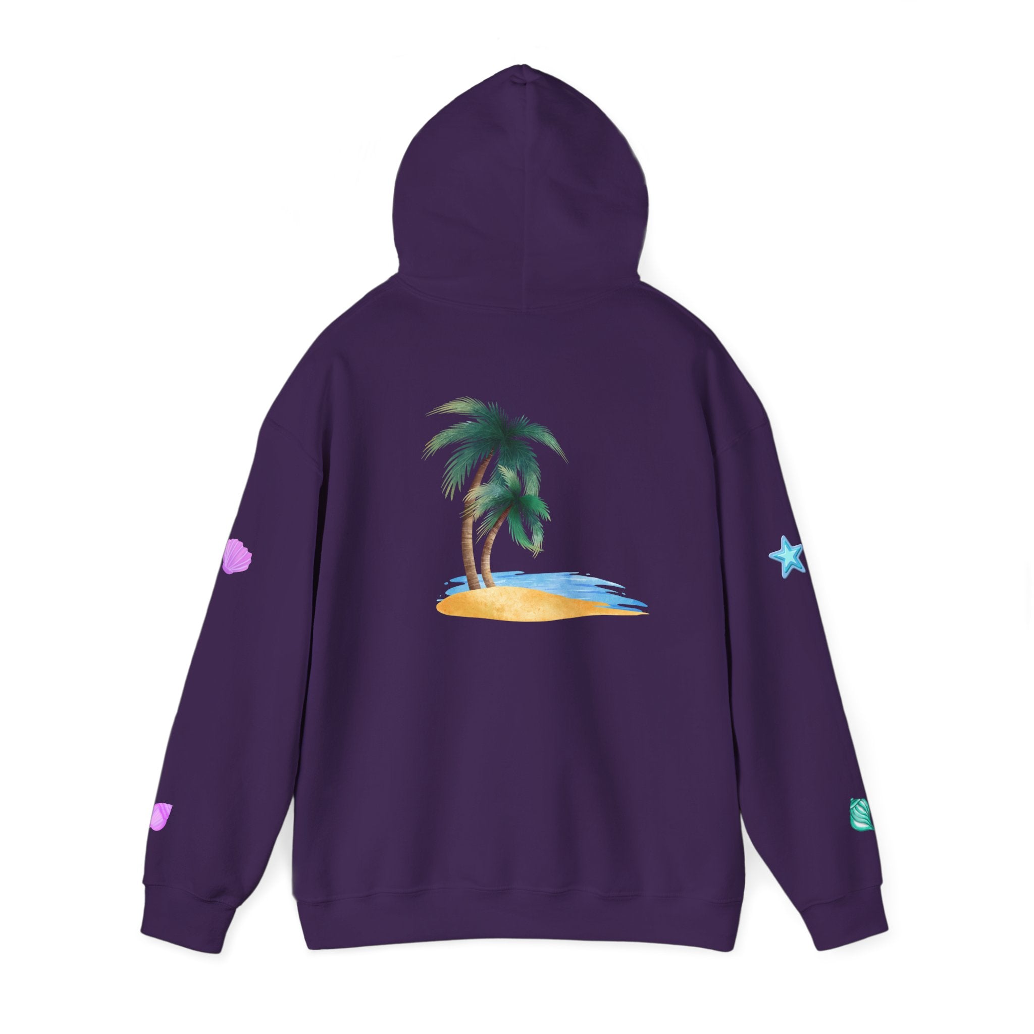 California Palm Tree Hoodie | Beach Island Graphic, Sleeve Icons