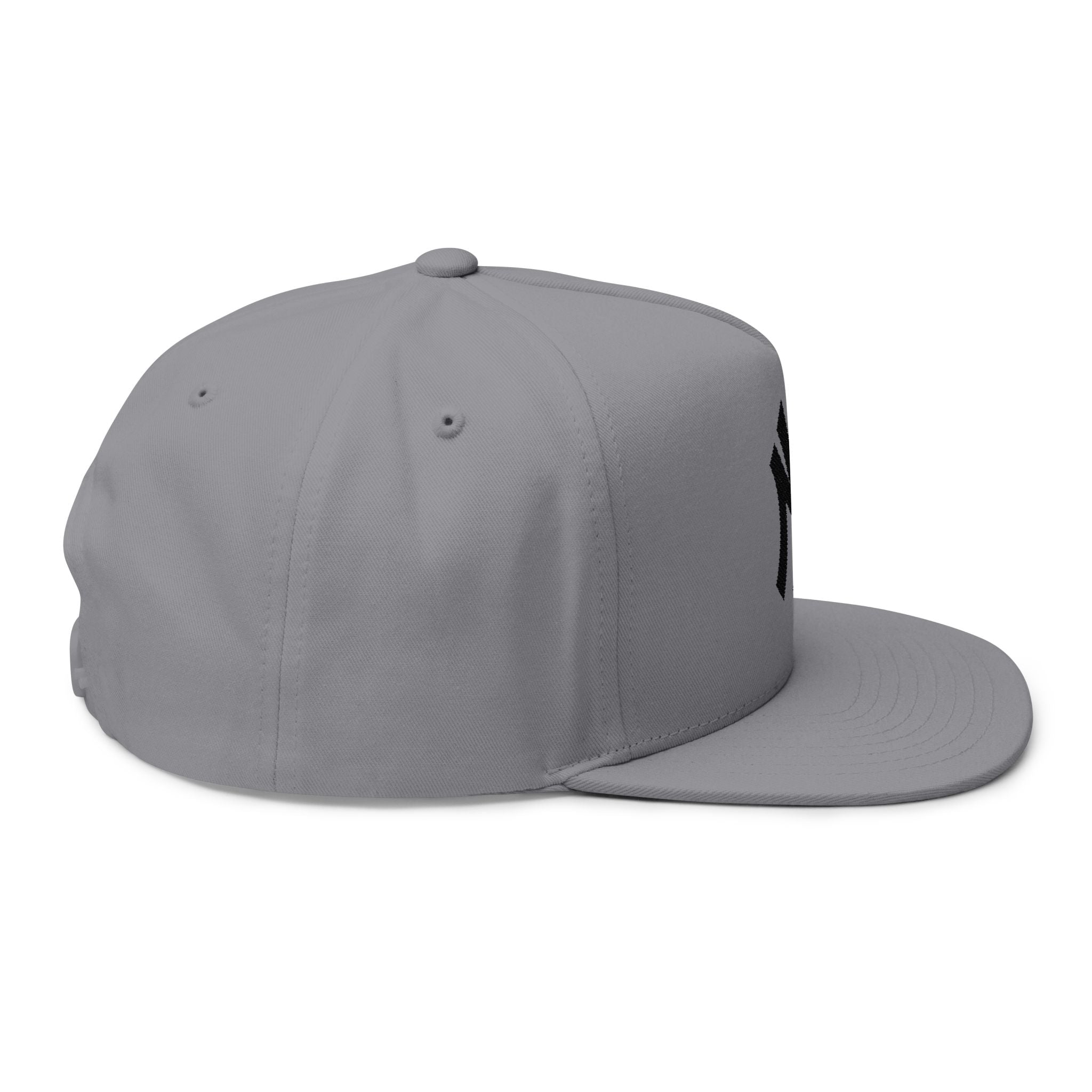 Embroidered Flat Bill Cap  Classic NY Logo Snapback