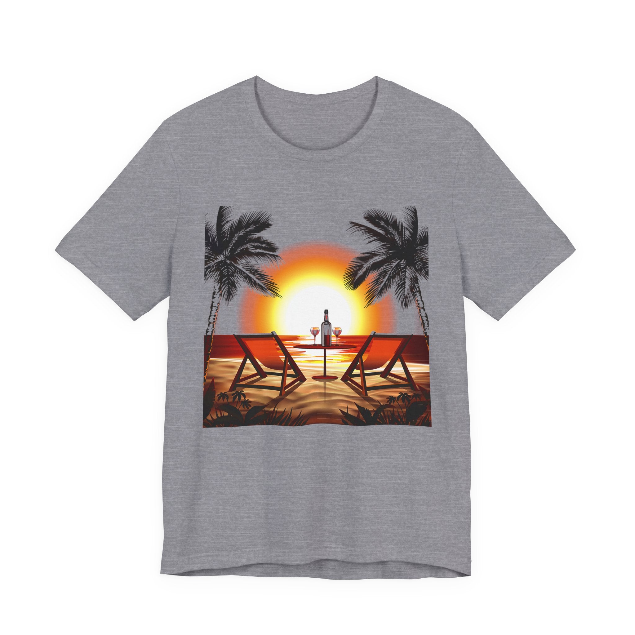 Beach Sunset with Palm Trees Tee Tropical Sunset T-Shirt