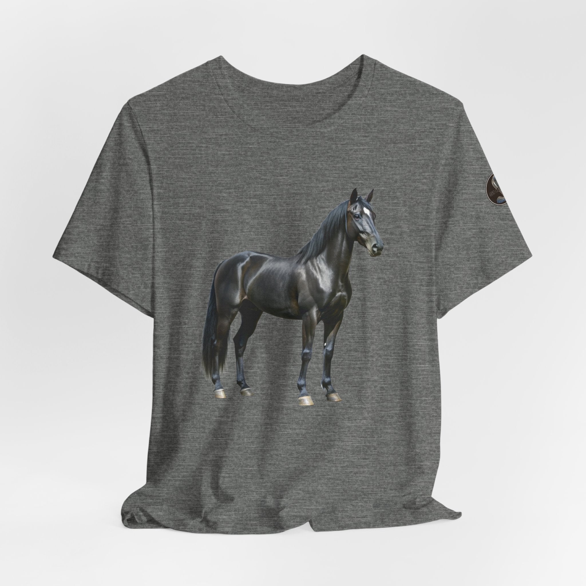 Black Mustang Horse and Classic Mustang Car Tee | Vintage Muscle Car Shirt