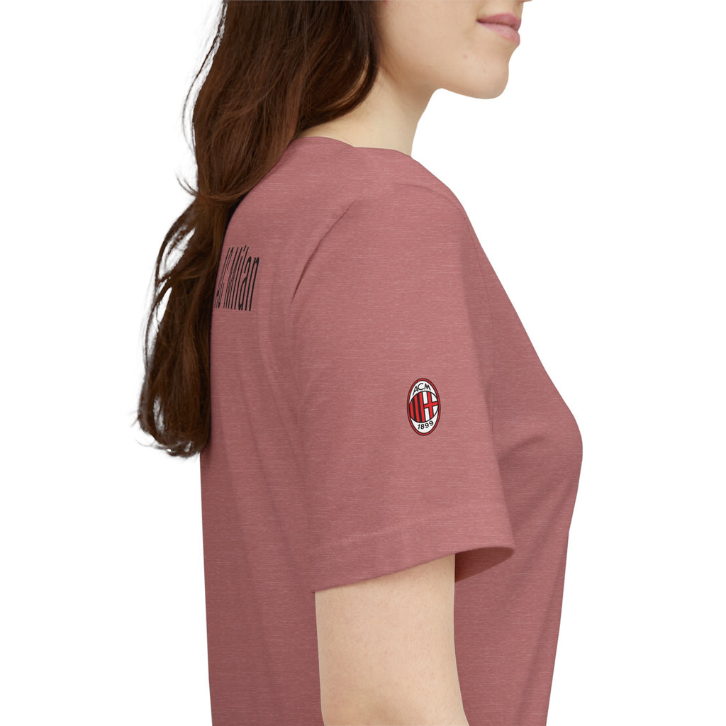AC Milan Crest T-Shirt Minimal Soccer Tee with 'AC Milan' Back Print
