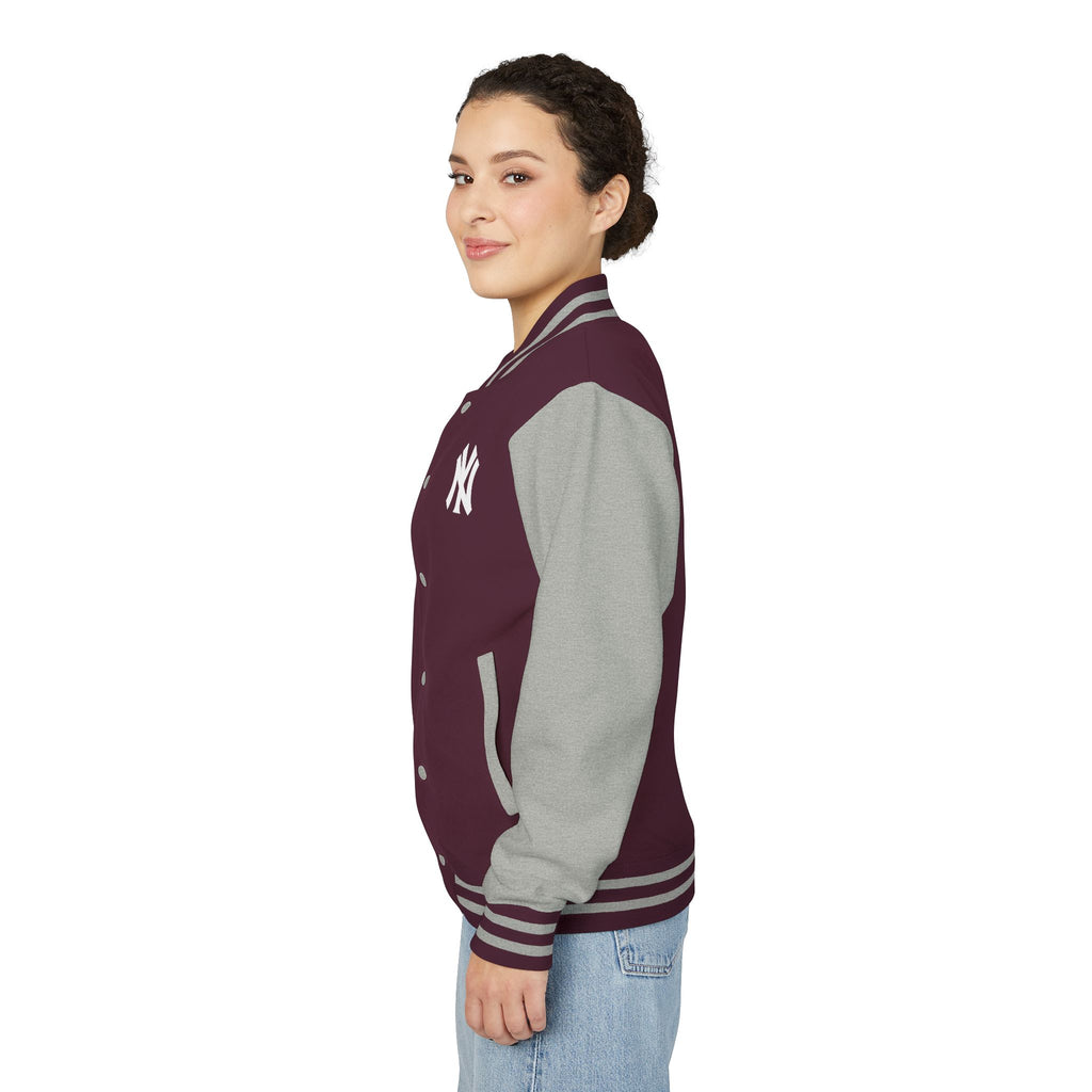 New York Letterman Jacket Varsity Style Red & White Baseball Jacket