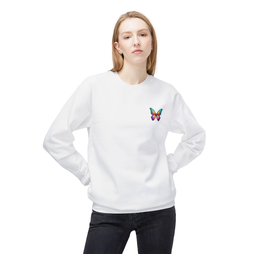 Rainbow Butterfly Sweatshirt | Colorful Monarch Wing Graphic