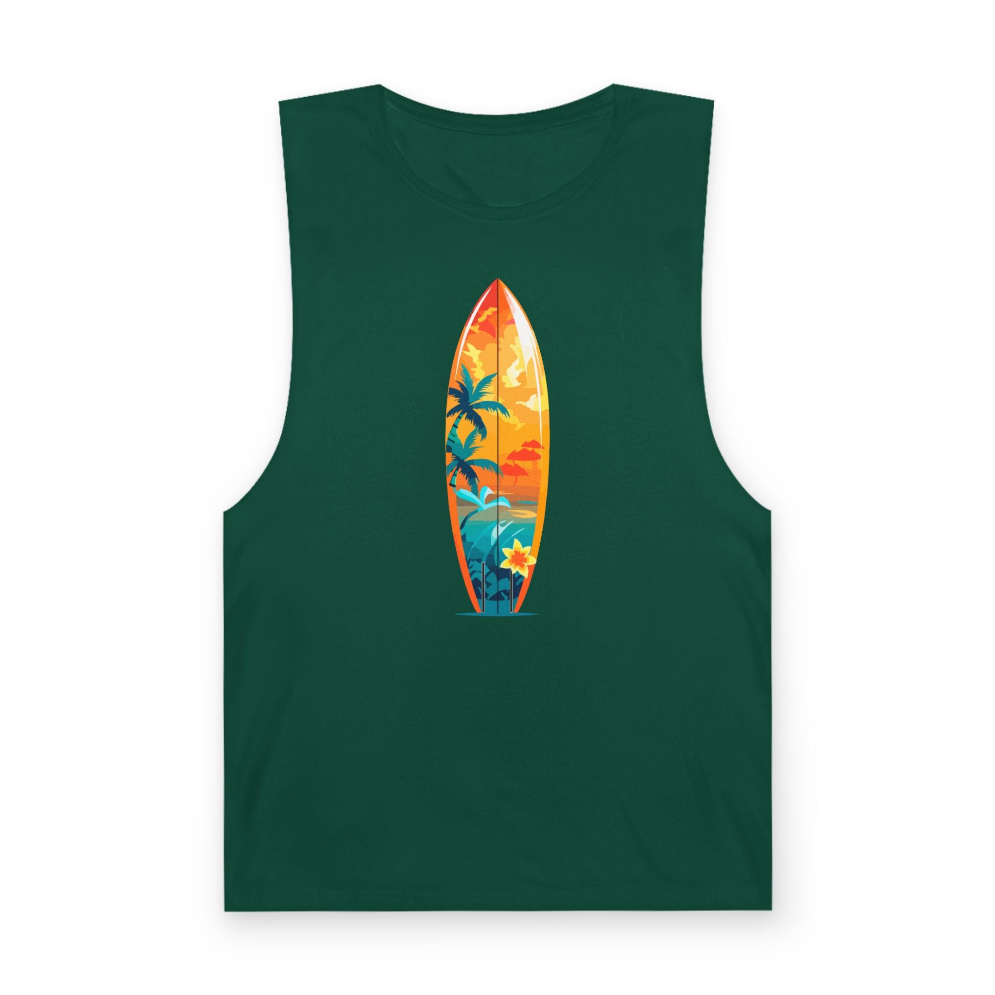 Surfboard Sunset Tank Top Los Angeles Beach Vibe Graphic Tank