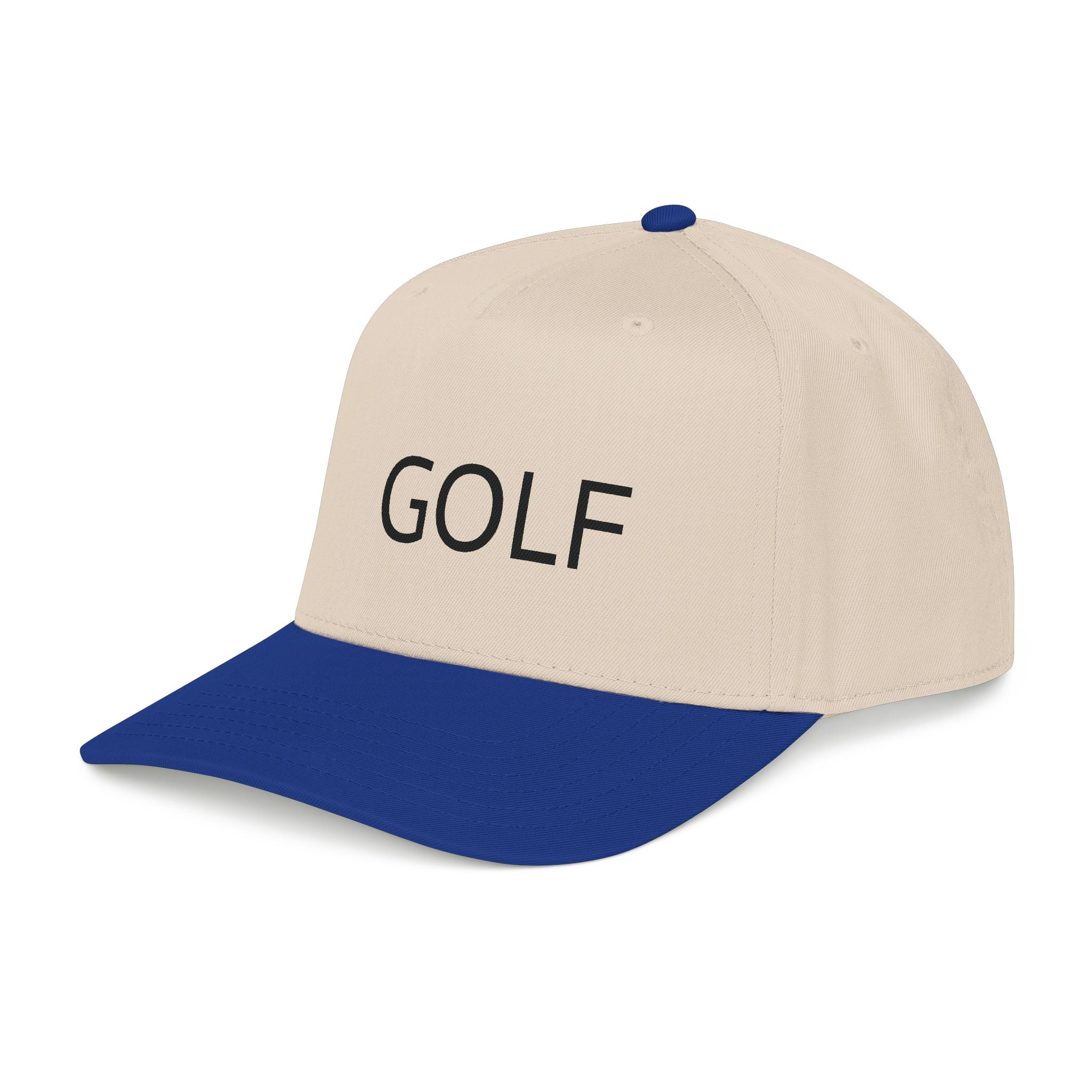 Golf Embroidered Mid Profile Cap — Classic Two-Tone Golf Hat