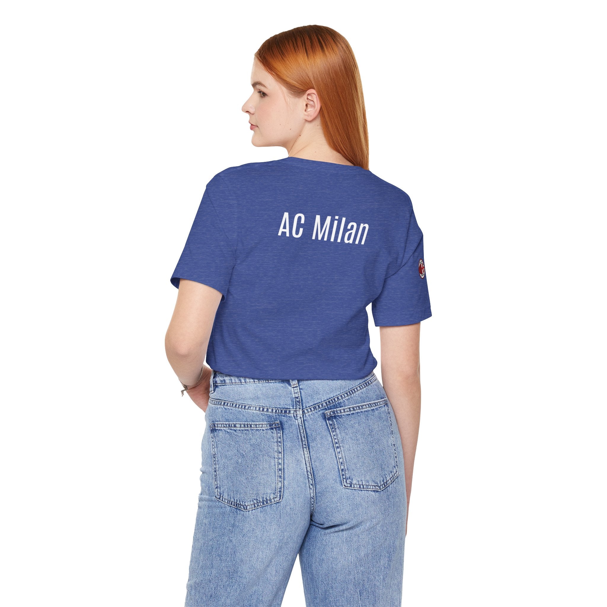 AC Milan Crest T-Shirt Minimal Soccer Tee with 'AC Milan' Back Print