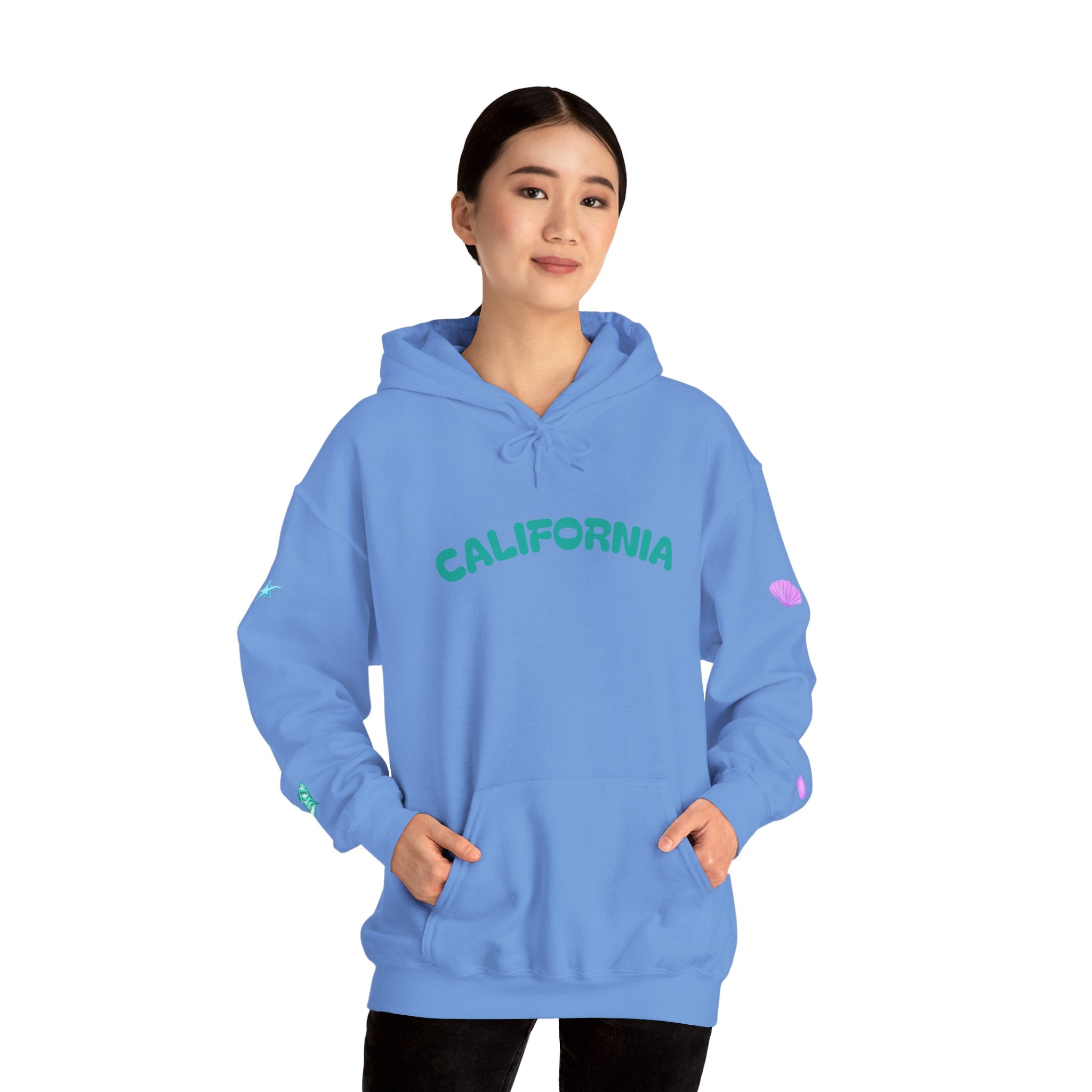 California Palm Tree Hoodie | Beach Island Graphic, Sleeve Icons