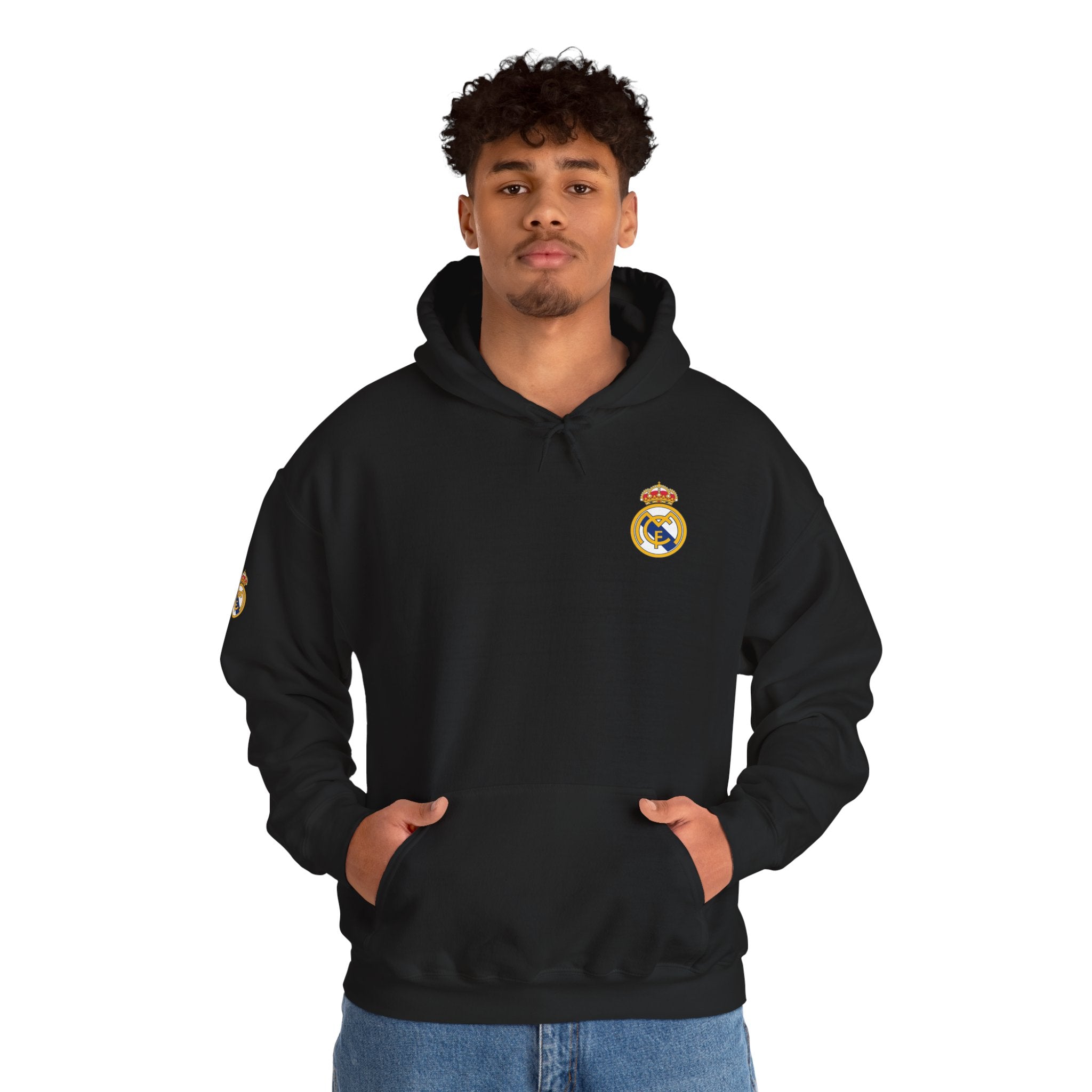 Real Madrid Crest Hoodie  Minimal White Soccer Pullover