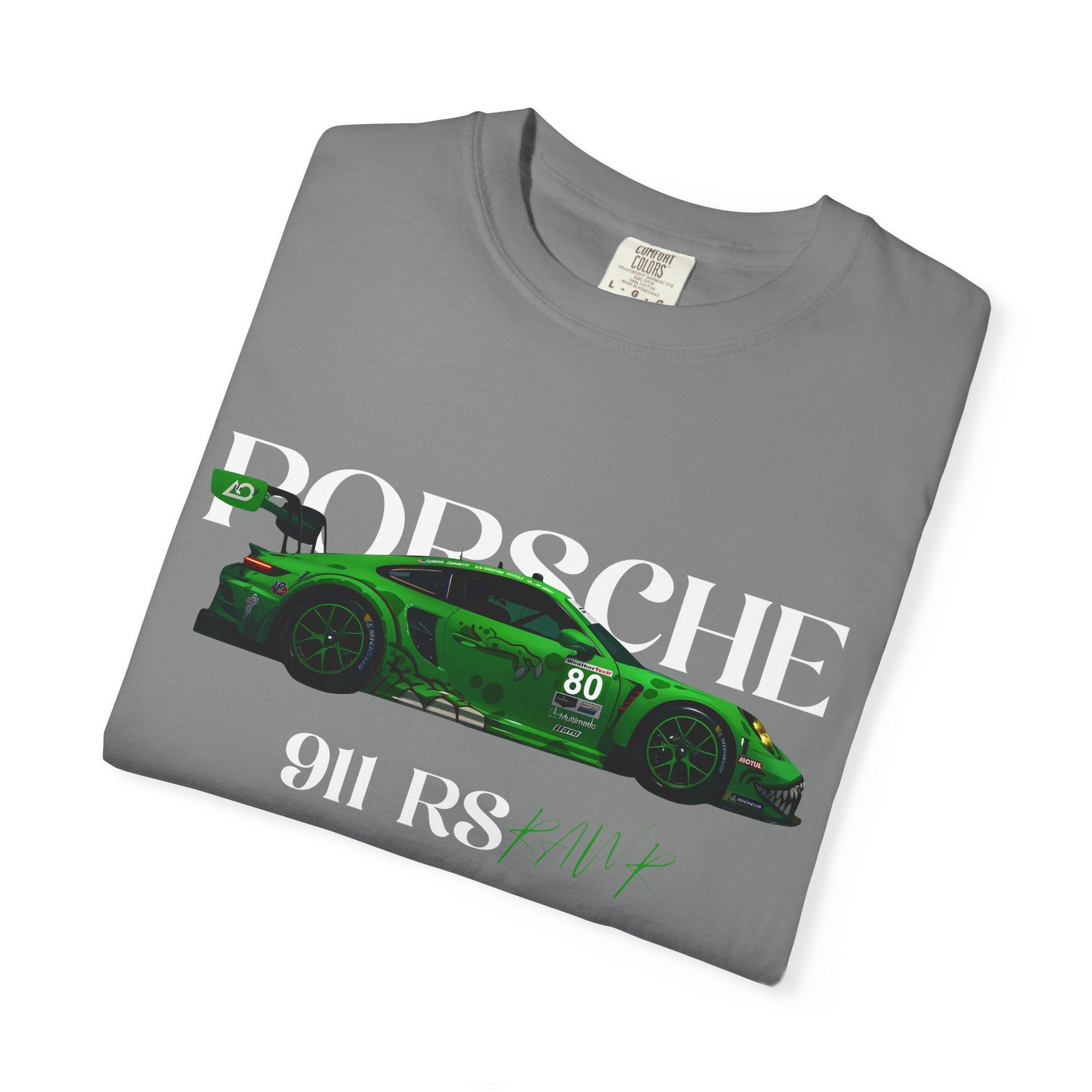 Porsche 911 RS Racing Tee  Green GT Car Graphic T-Shirt