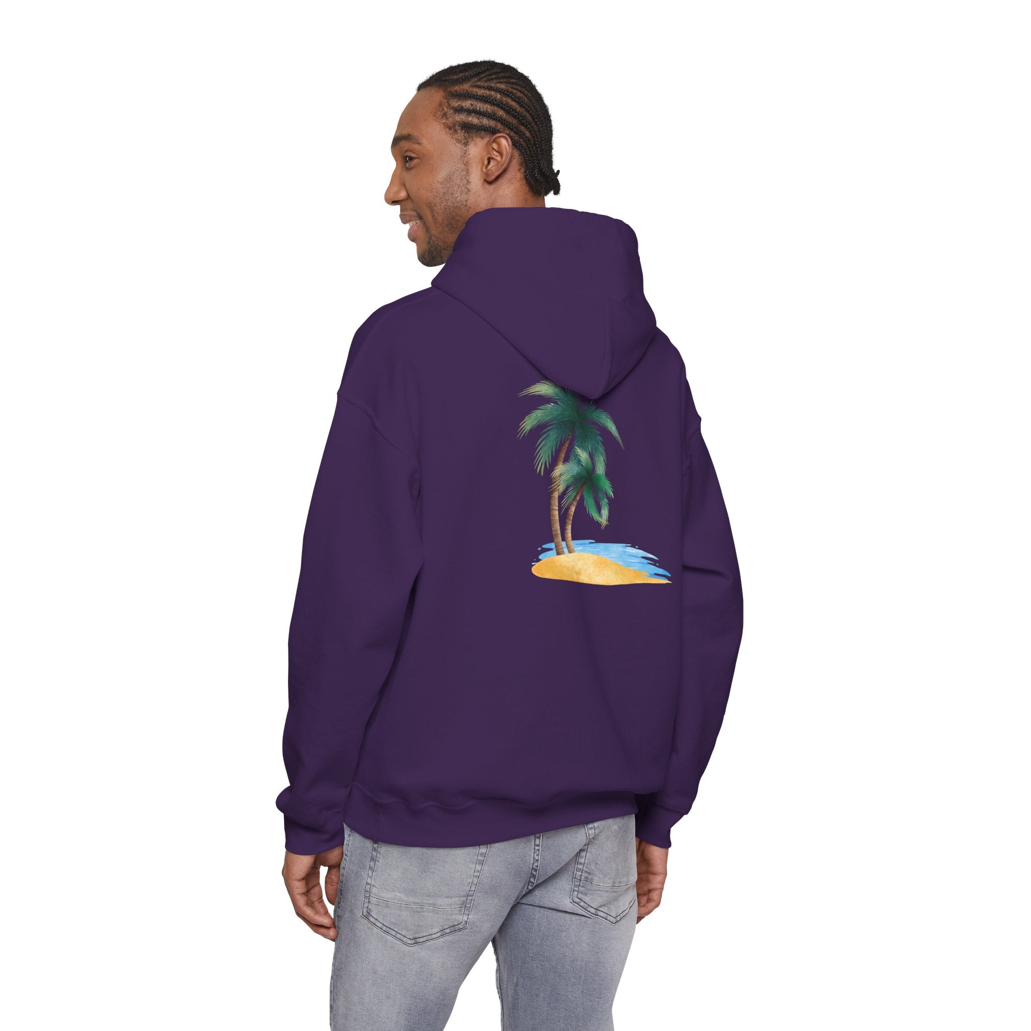 California Palm Tree Hoodie | Beach Island Graphic, Sleeve Icons