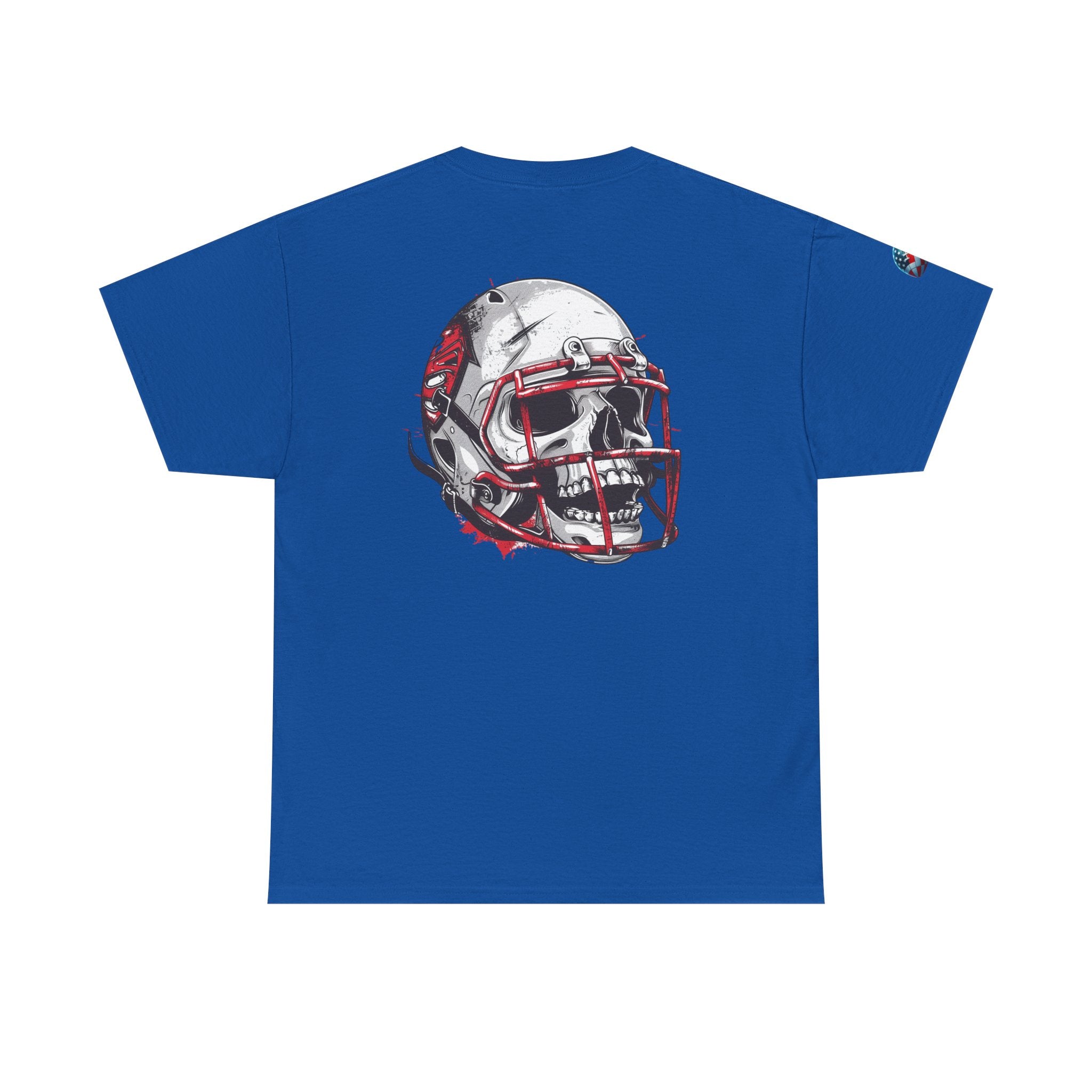 Football Helmet Skull Tee  Grunge Sports Graphic T-Shirt