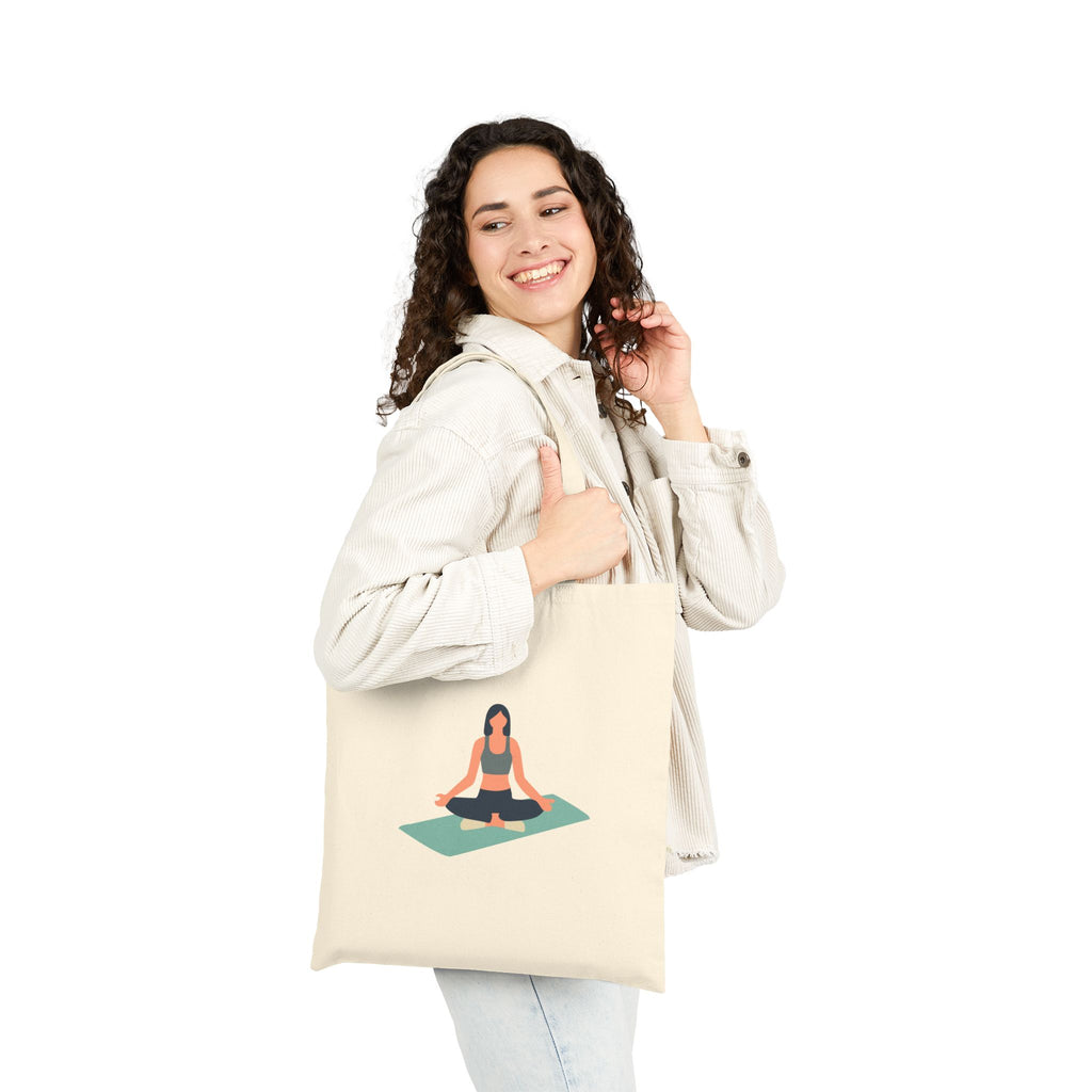 Yoga Lotus Tote Bag  Canvas Meditation Beach Grocery Tote