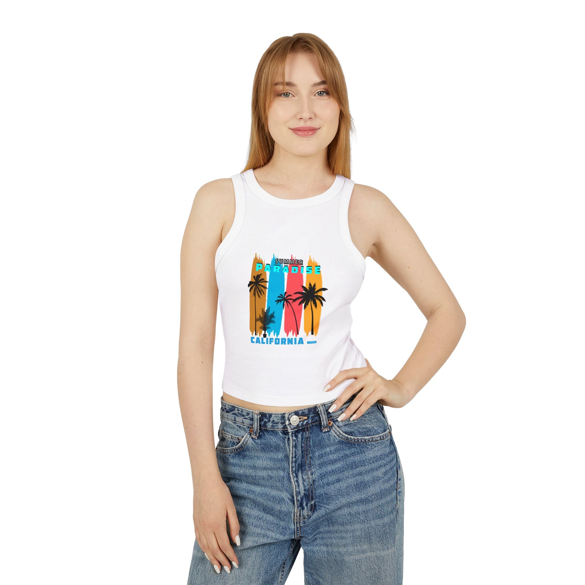 Paradise California Racer Tank Women's Summer Crop Tank