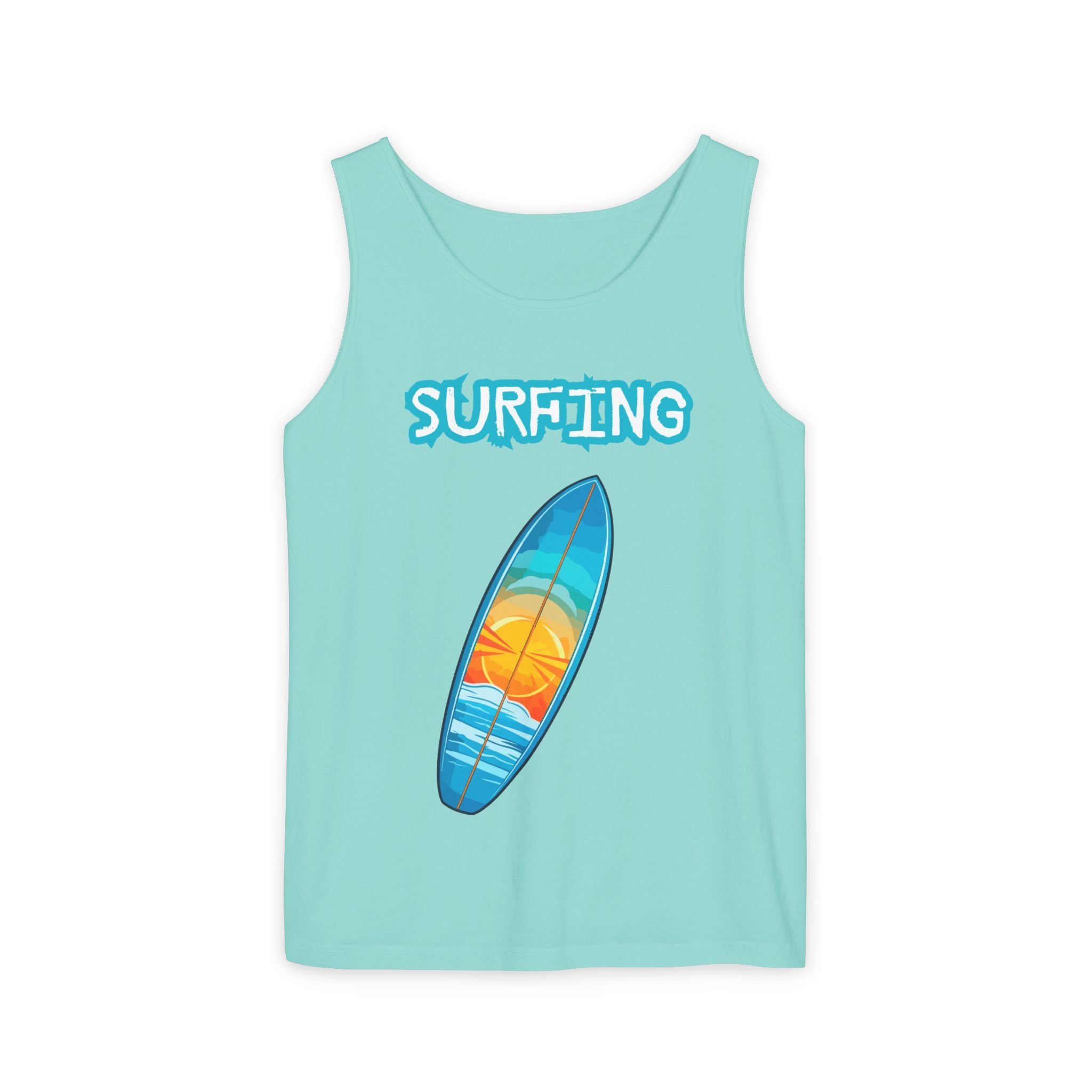 Surfing Tank Top  Sunset Surfboard Beach Tank for Surfers & Summer Lovers