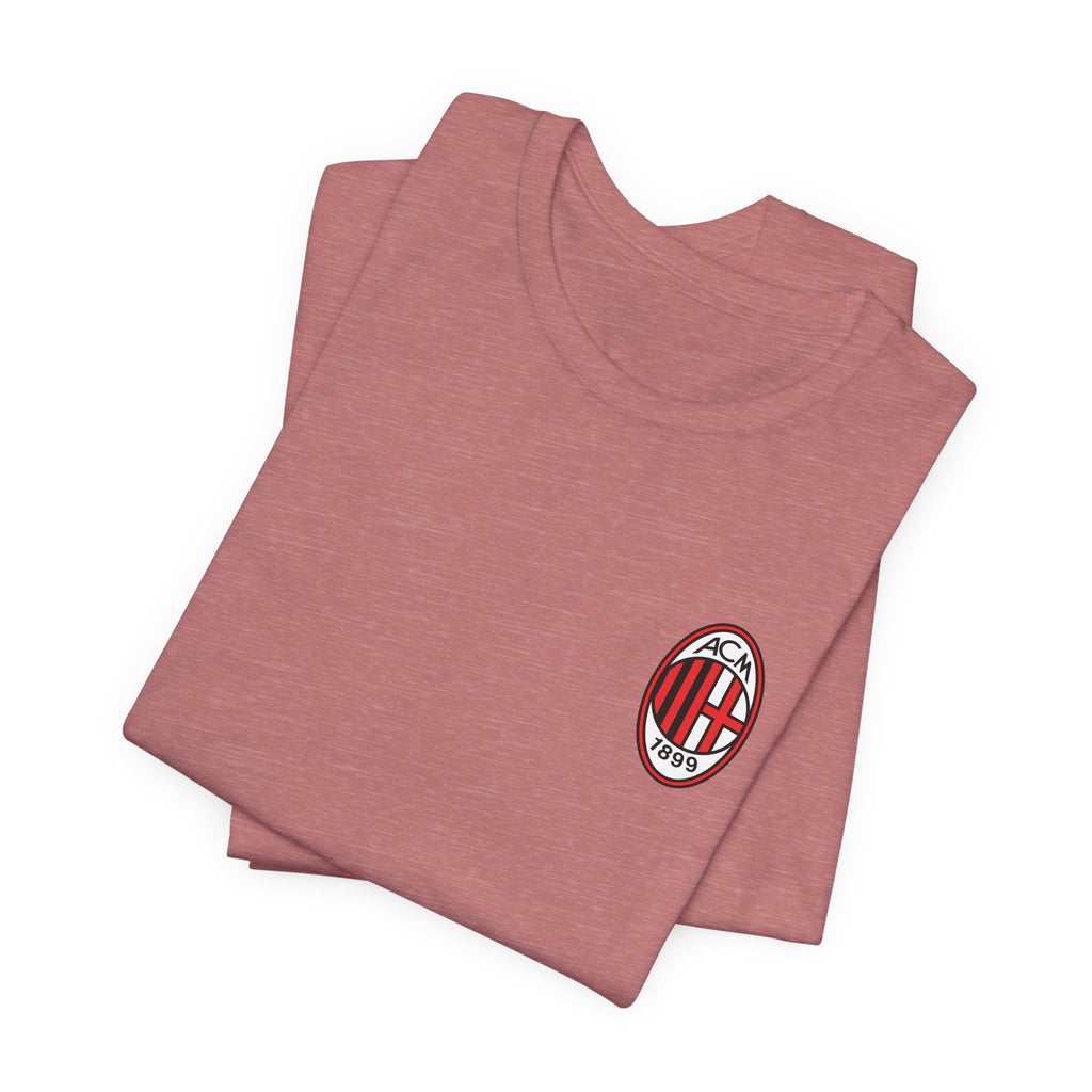 AC Milan Crest T-Shirt Minimal Soccer Tee with 'AC Milan' Back Print