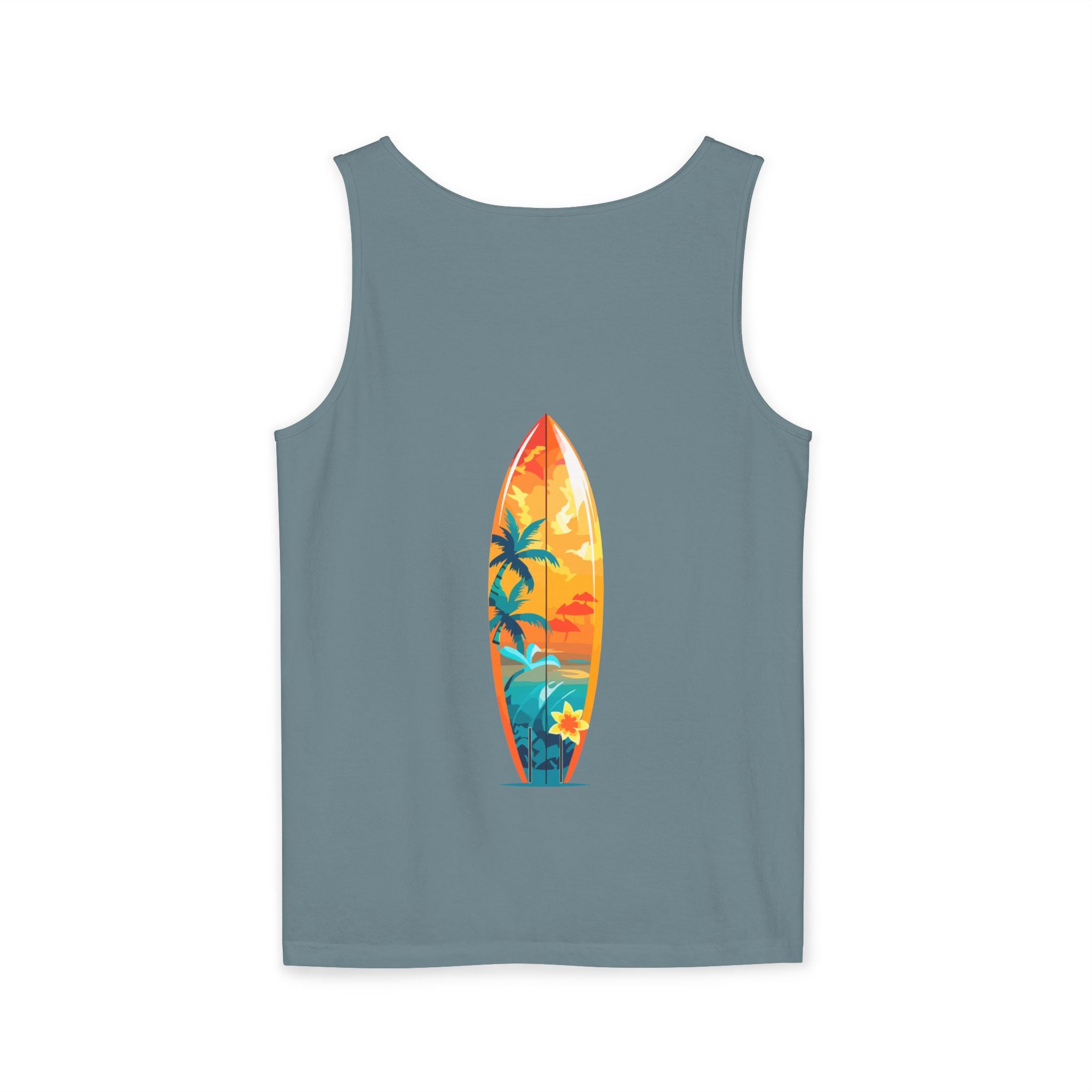 California Paradise Palm Tank Top Retro Beach Sunset Graphic