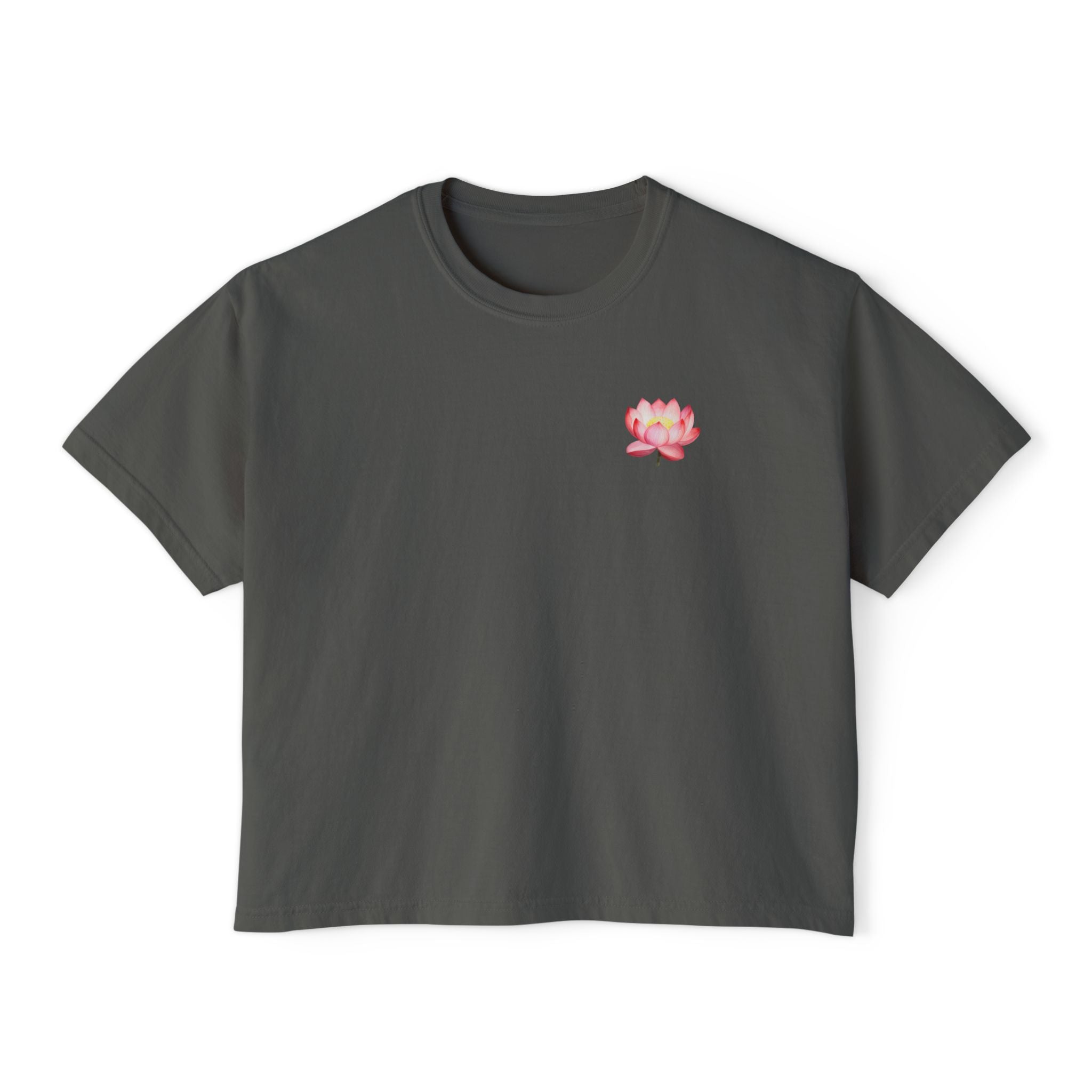 Yoga Time Boxy Tee  Lotus Graphic Women's Cropped T-Shirt