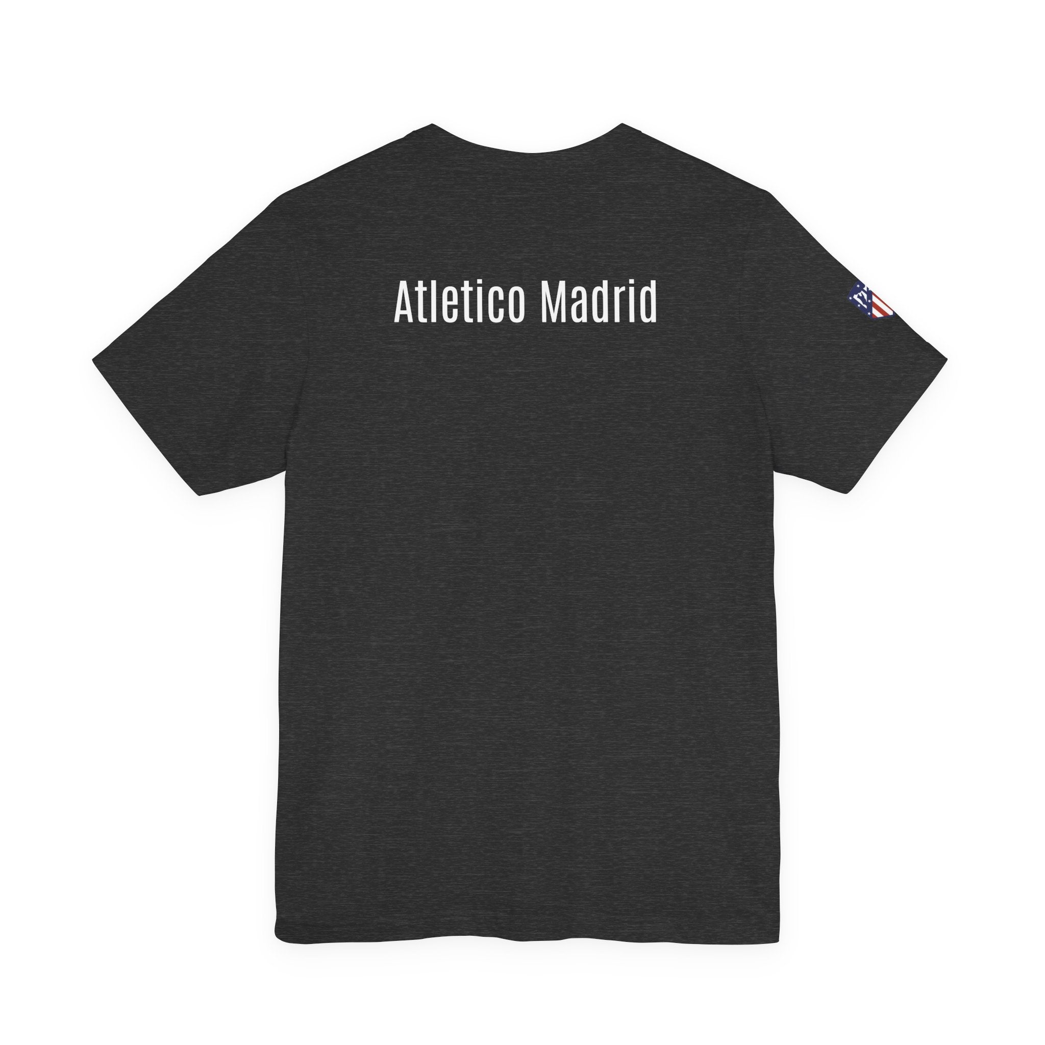 Atletico Madrid Shield T-Shirt Front Chest & Sleeve Logo Soccer Tee