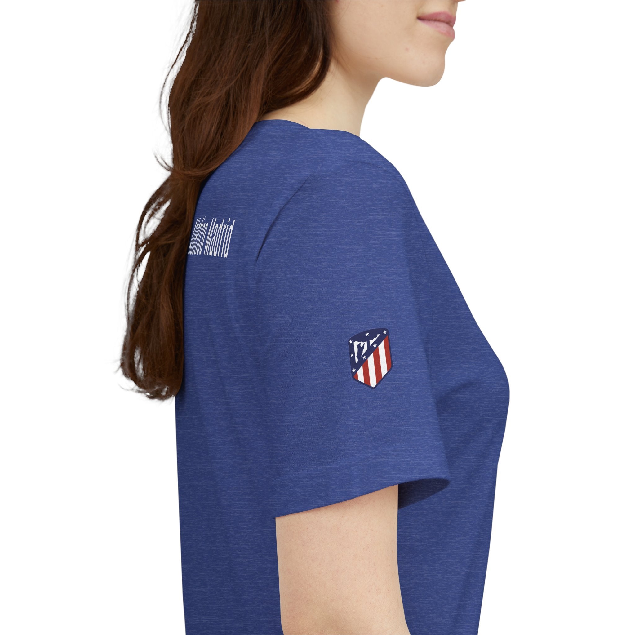 Atletico Madrid Shield T-Shirt Front Chest & Sleeve Logo Soccer Tee