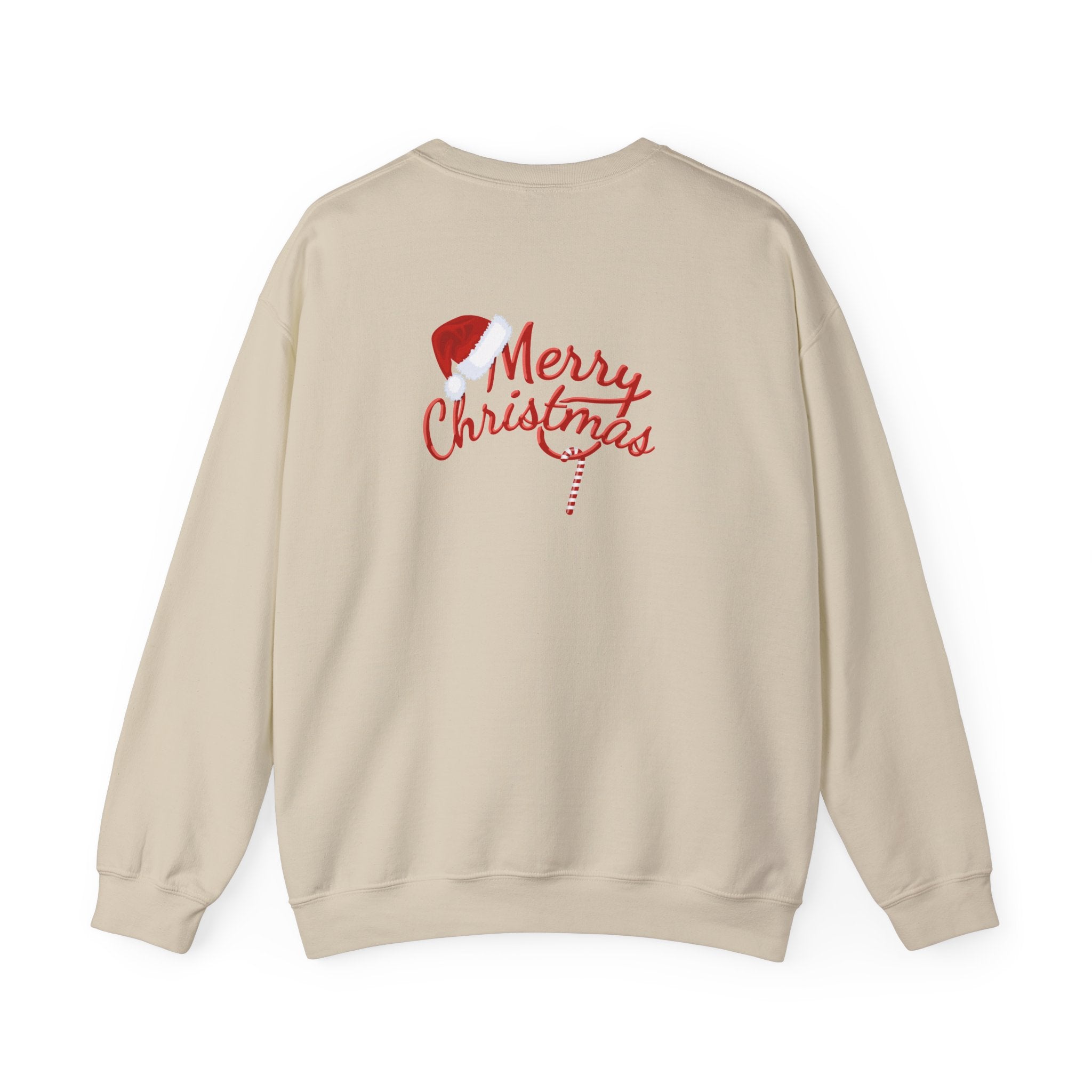 Gingerbread Train crewneck sweatshirt | Merry Christmas back print