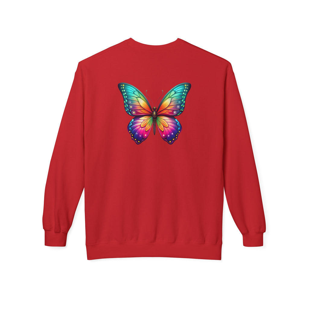 Rainbow Butterfly Sweatshirt | Colorful Monarch Wing Graphic