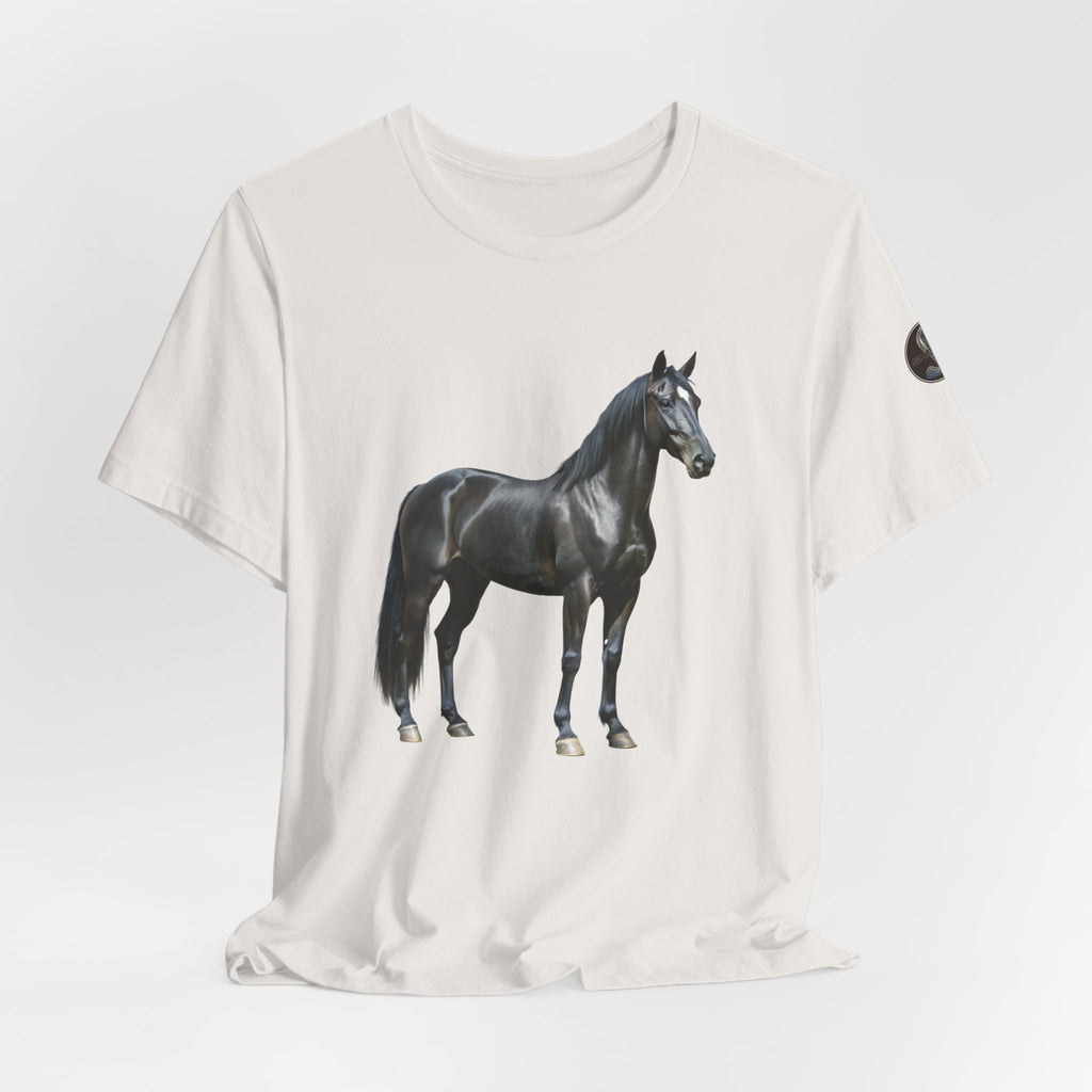 Black Mustang Horse and Classic Mustang Car Tee | Vintage Muscle Car Shirt