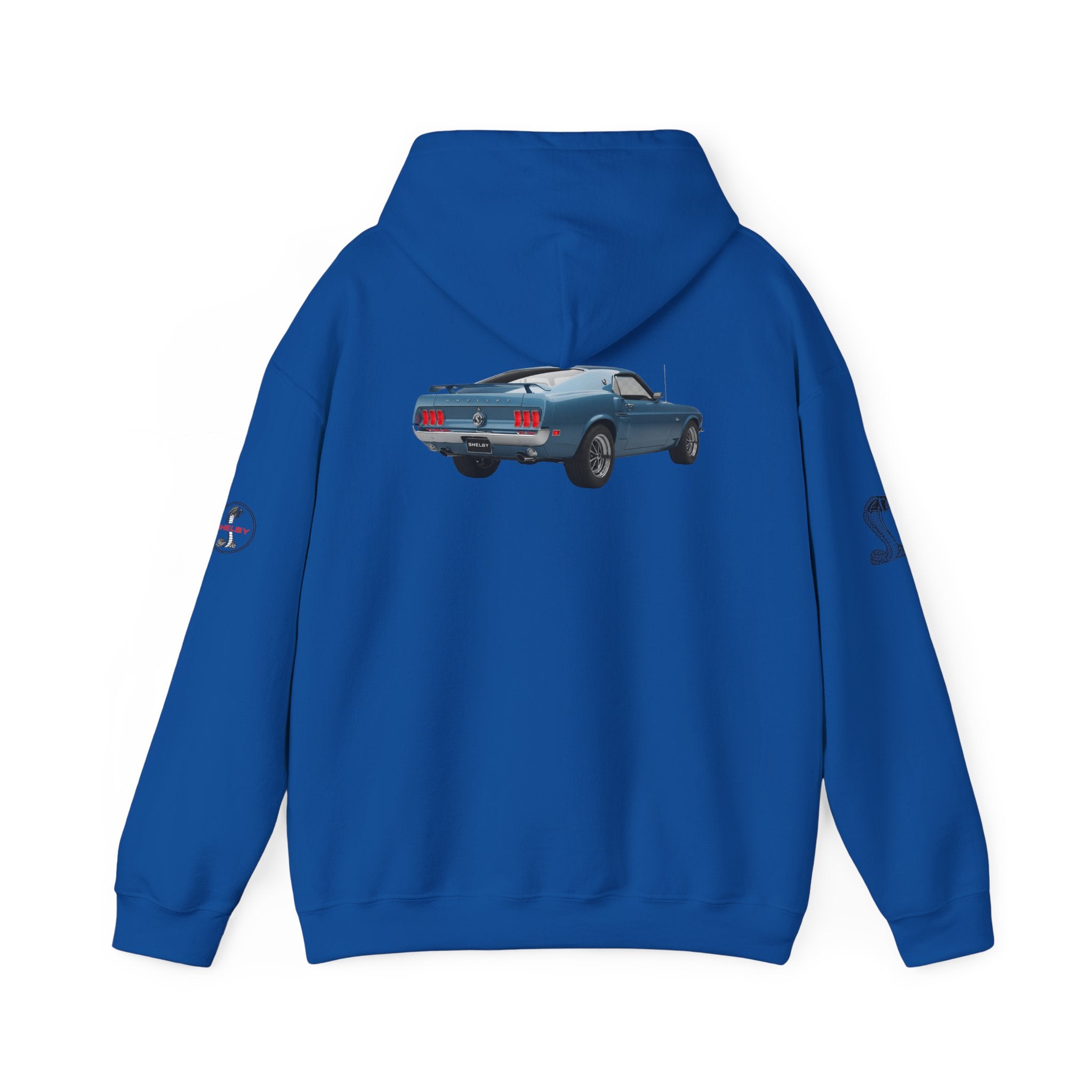 Classic Mustang Hoodie  Vintage Blue Pony Car Pullover