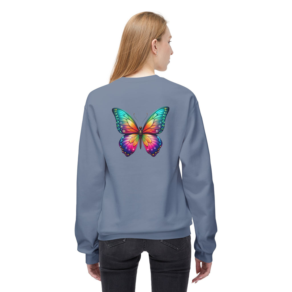 Rainbow Butterfly Sweatshirt | Colorful Monarch Wing Graphic