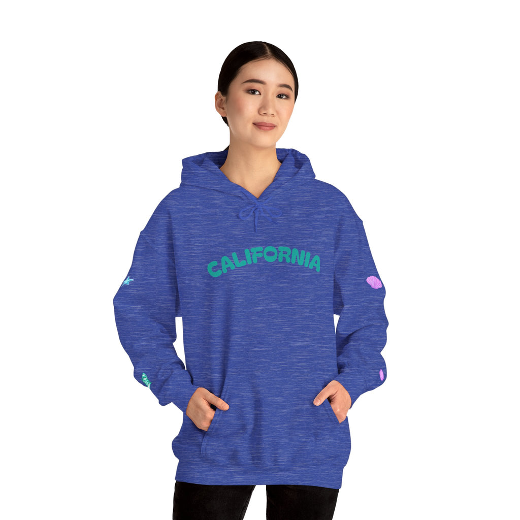 California Palm Tree Hoodie | Beach Island Graphic, Sleeve Icons