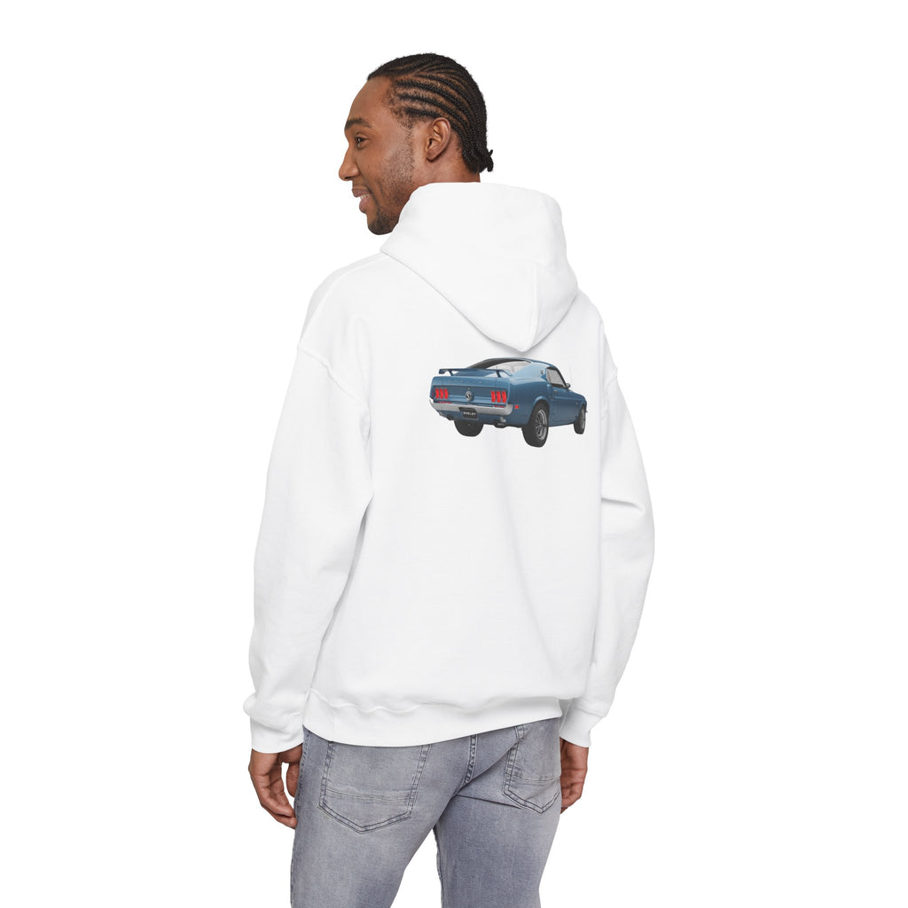 Classic Mustang Hoodie  Vintage Blue Pony Car Pullover