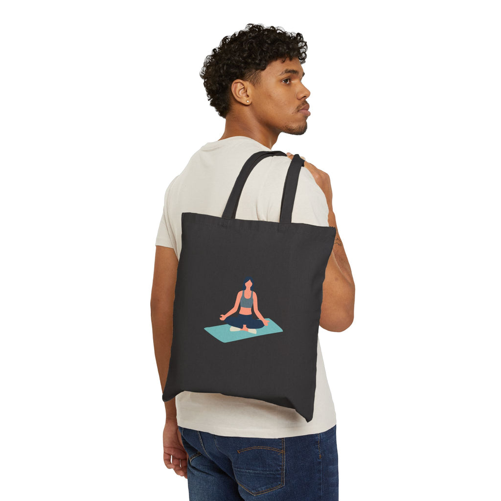 Yoga Lotus Tote Bag  Canvas Meditation Beach Grocery Tote