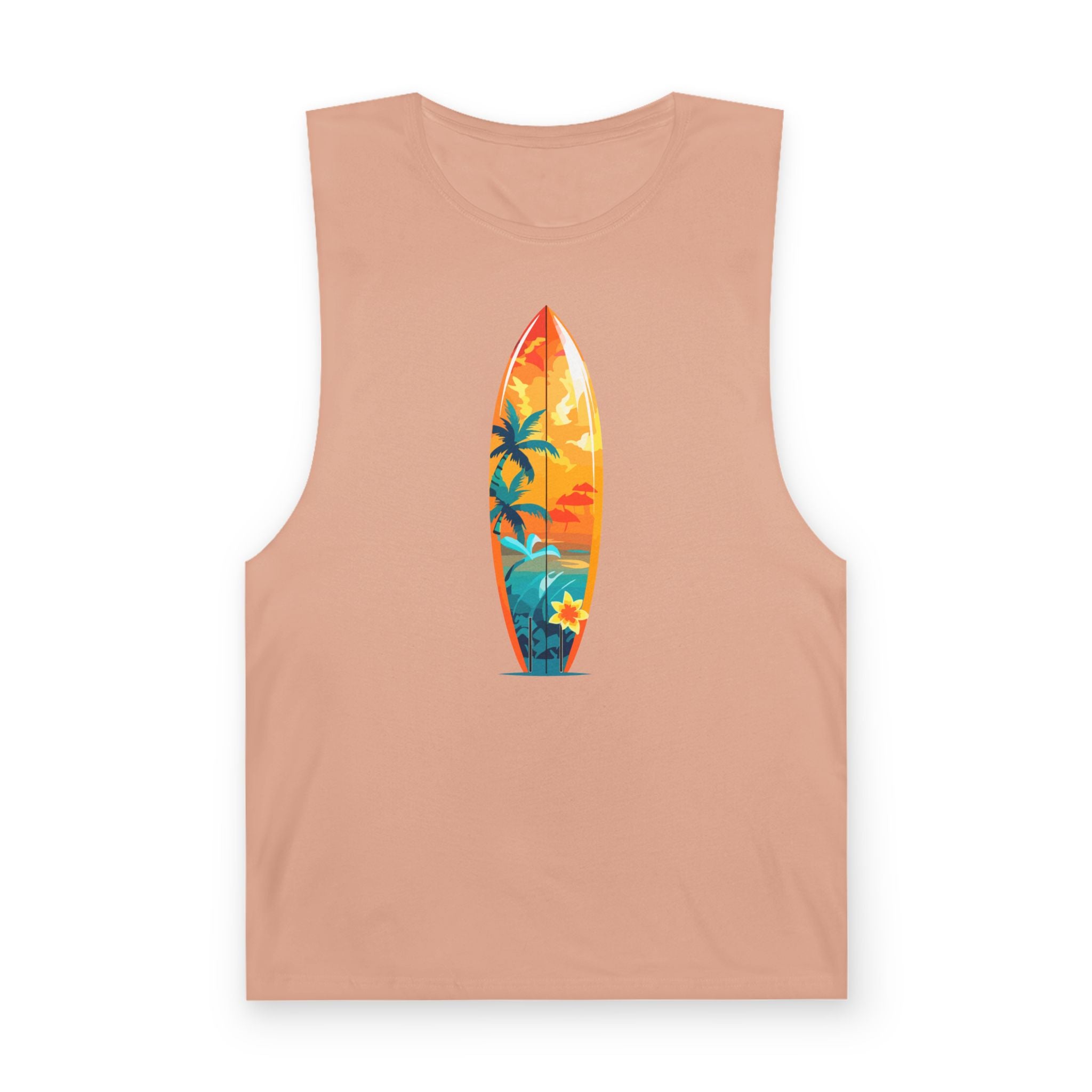 Surfboard Sunset Tank Top Los Angeles Beach Vibe Graphic Tank