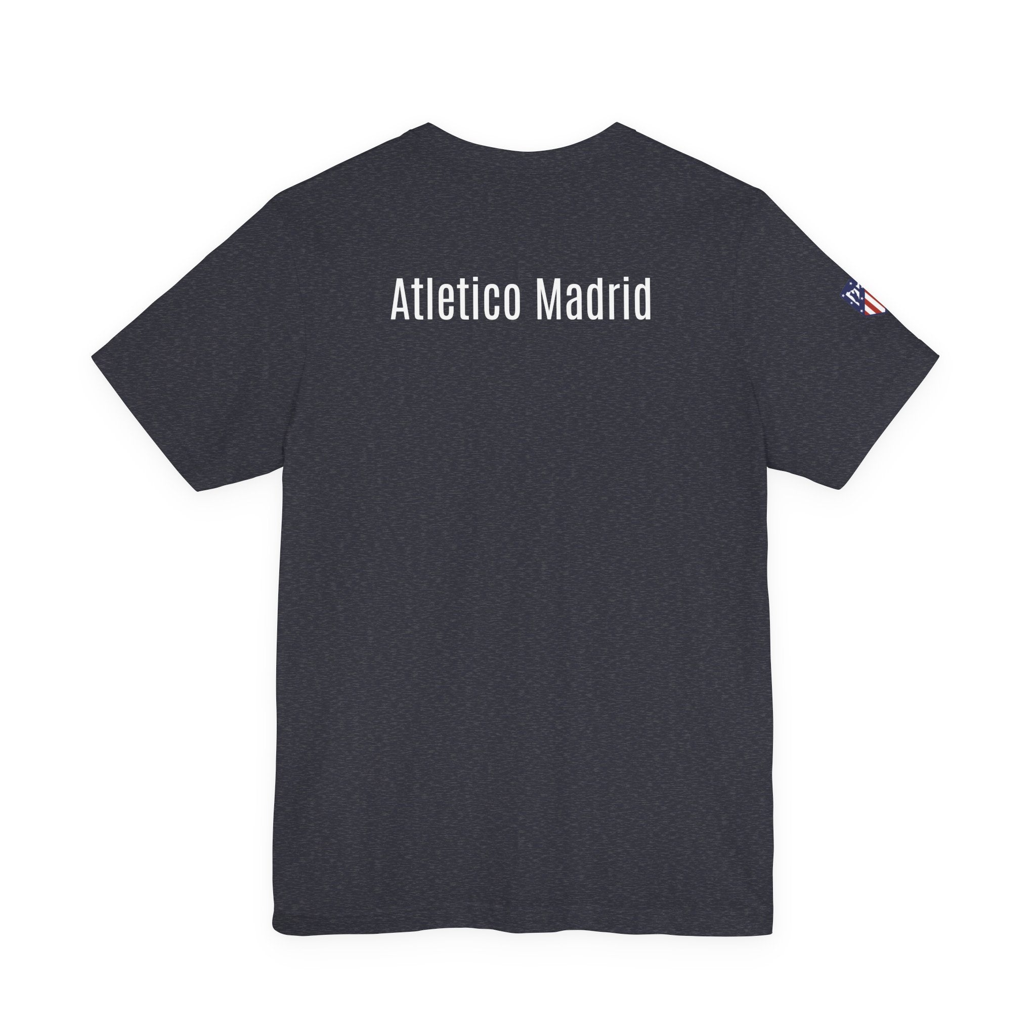 Atletico Madrid Shield T-Shirt Front Chest & Sleeve Logo Soccer Tee