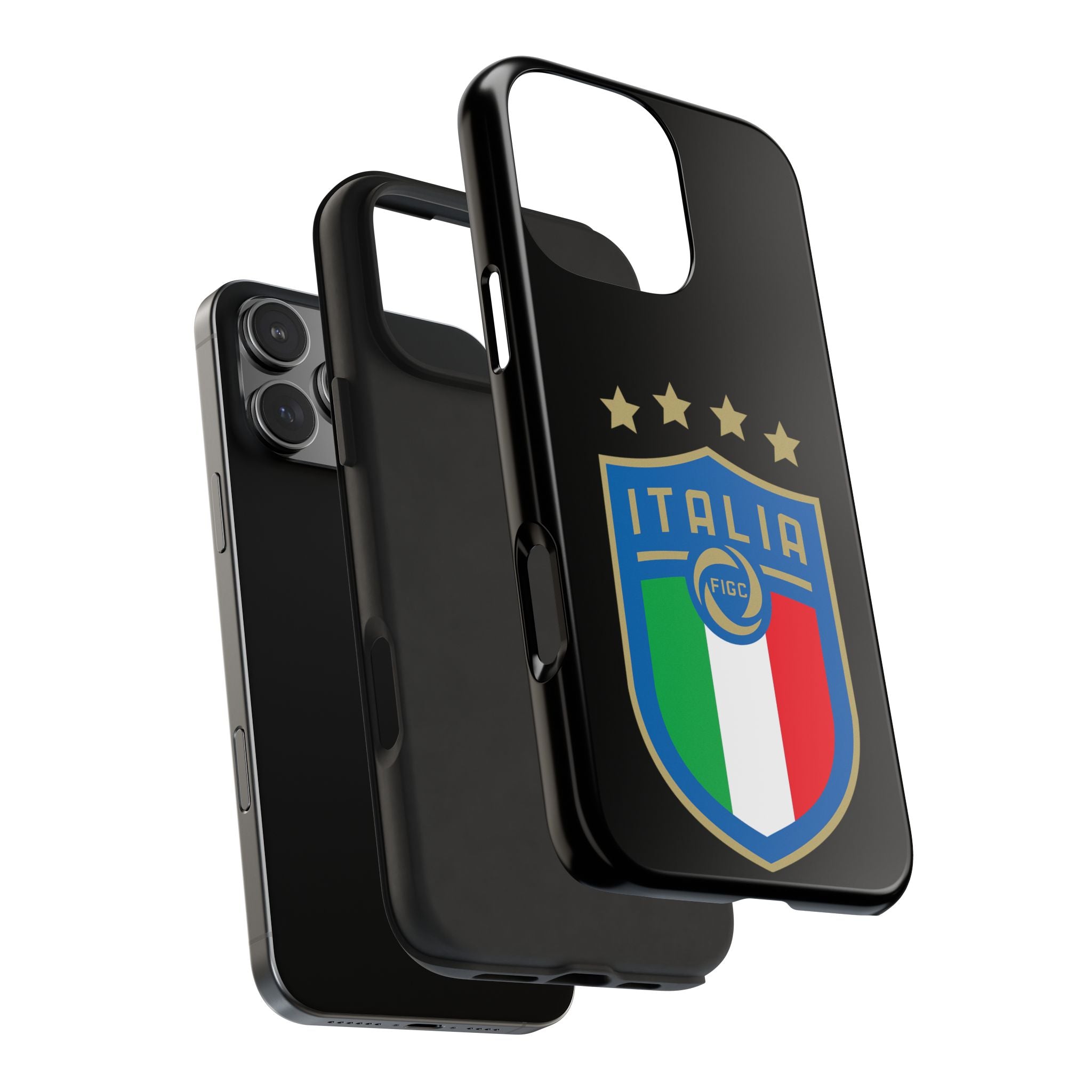 Italia Shield Tough Phone Case  Italian Flag Soccer Crest with Four Stars