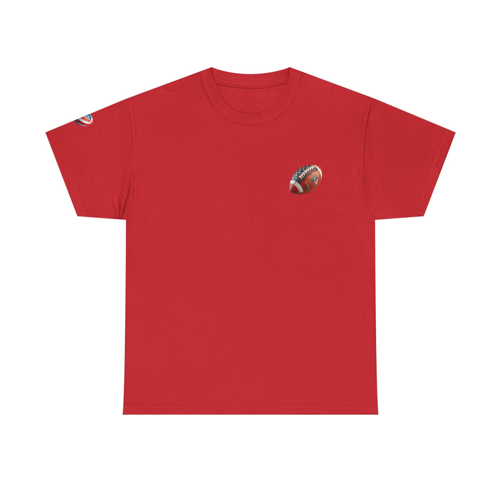 Skull Helmet Football Tee — Grunge Athletic Graphic T‑Shirt