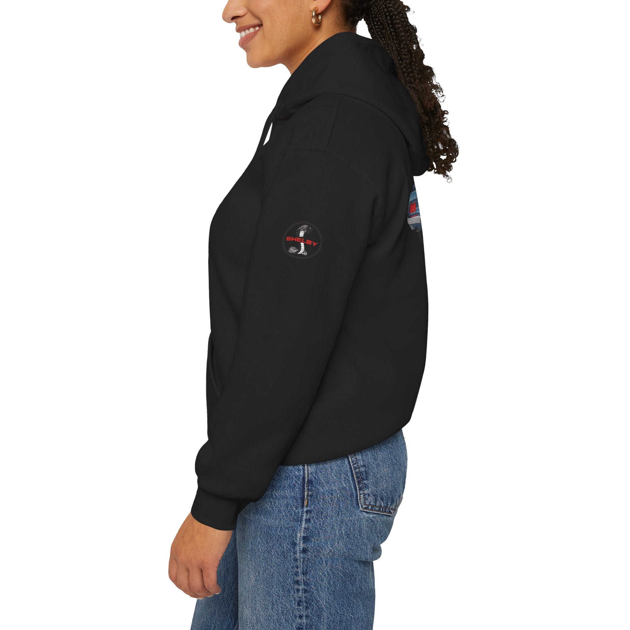 Classic Mustang Hoodie  Vintage Blue Pony Car Pullover